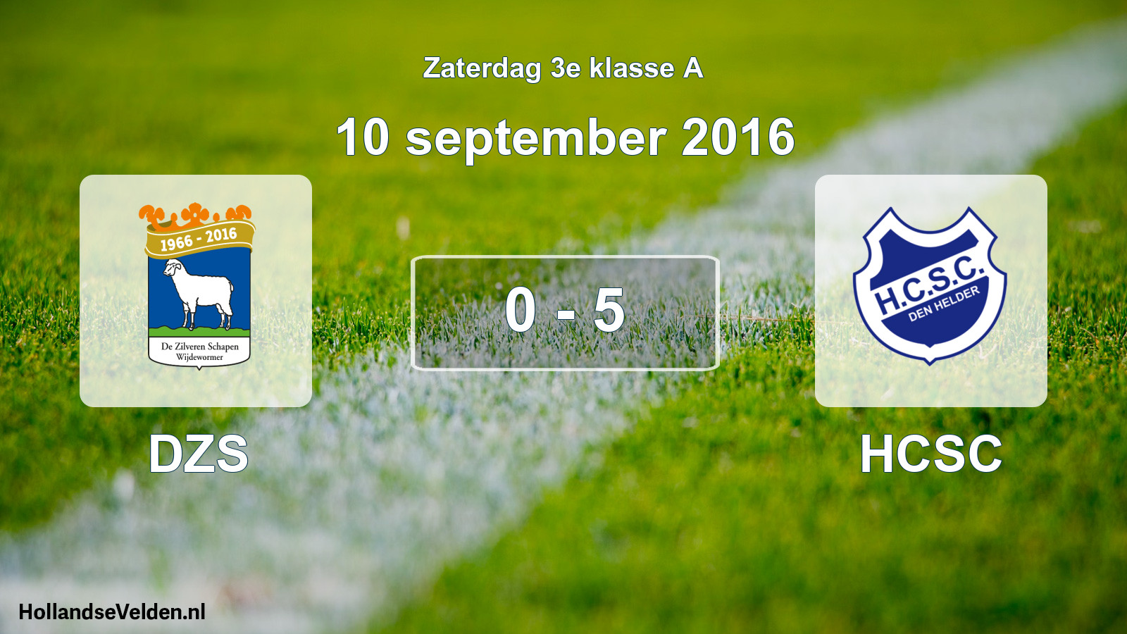 Gespeelde wedstrijd: DZS - HCSC 0 - 5 (10 september 2016)