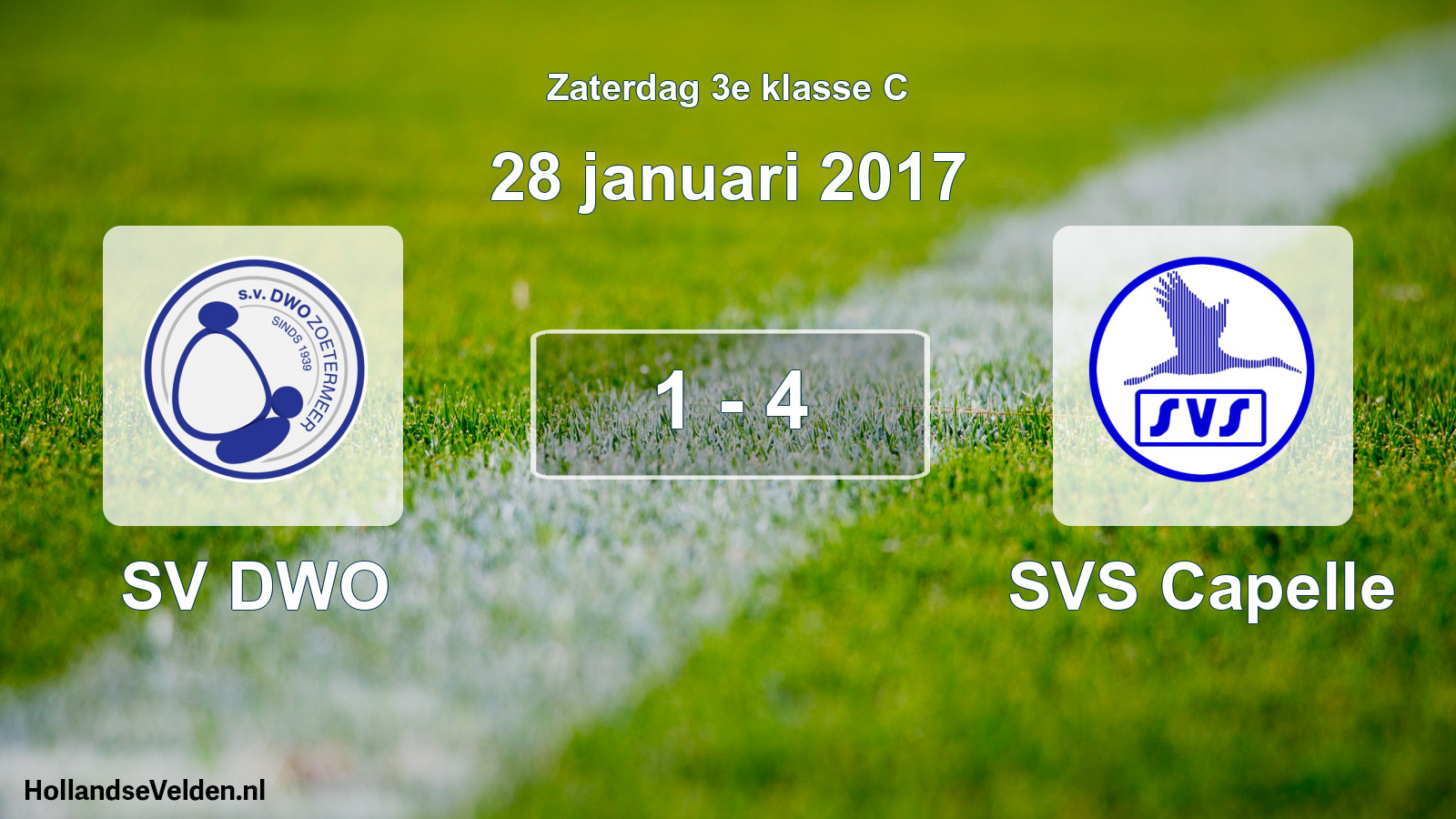 Gespeelde wedstrijd: SV DWO - SVS Capelle 1 - 4 (28 januari 2017)