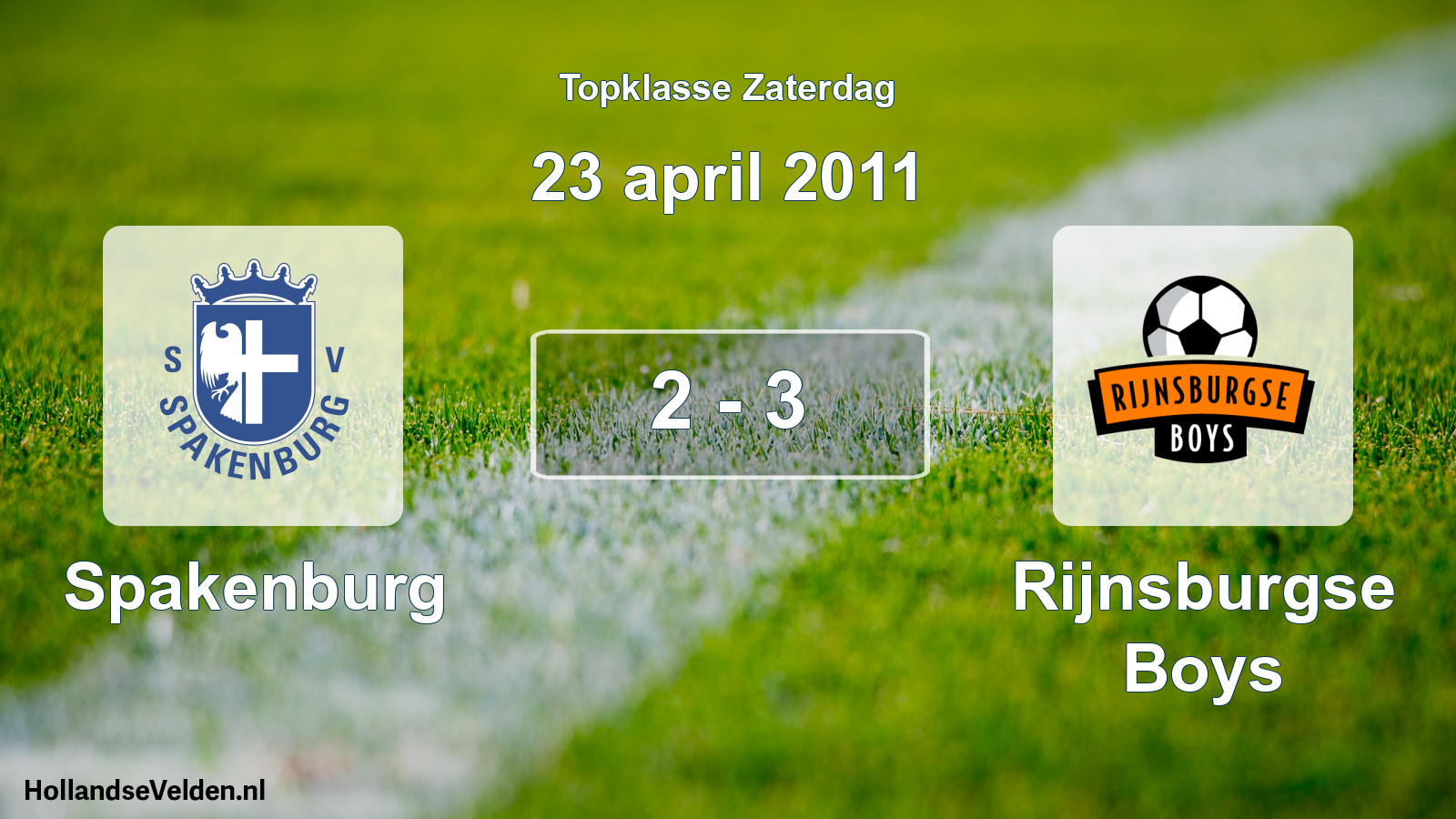 Gespeelde wedstrijd: Spakenburg - Rijnsburgse Boys 2 - 3 (23 april 2011)