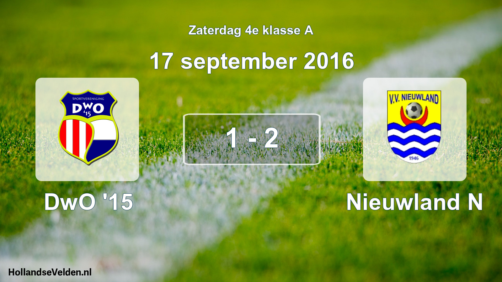 Gespeelde wedstrijd: DwO '15 - Nieuwland N 1 - 2 (17 september 2016)