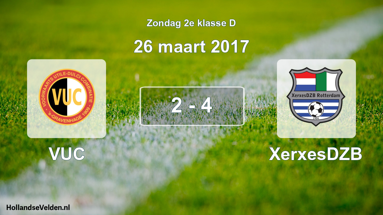 Gespeelde wedstrijd: VUC - XerxesDZB 2 - 4 (26 maart 2017)