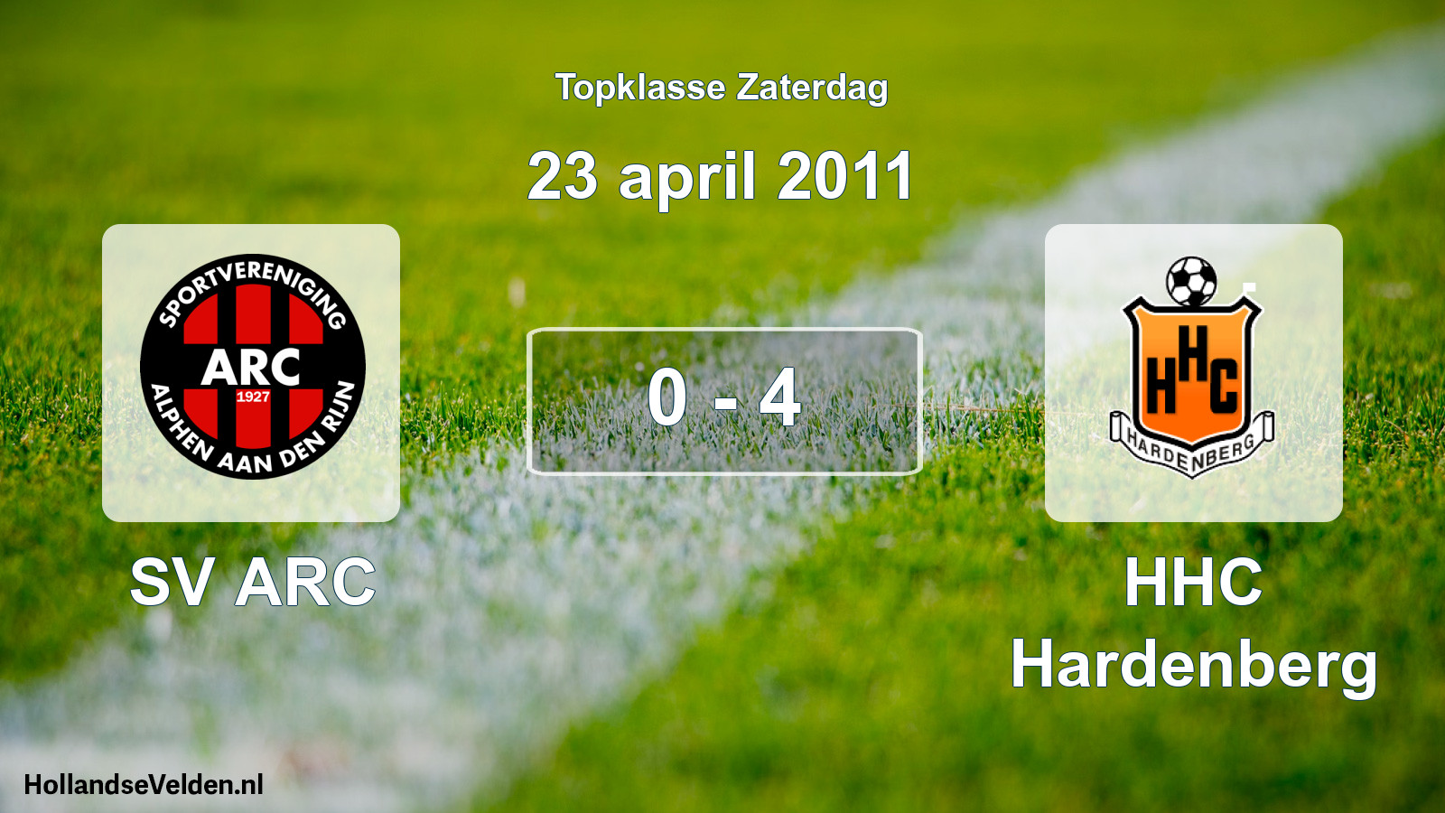 Gespeelde wedstrijd: SV ARC - HHC Hardenberg 0 - 4 (23 april 2011)