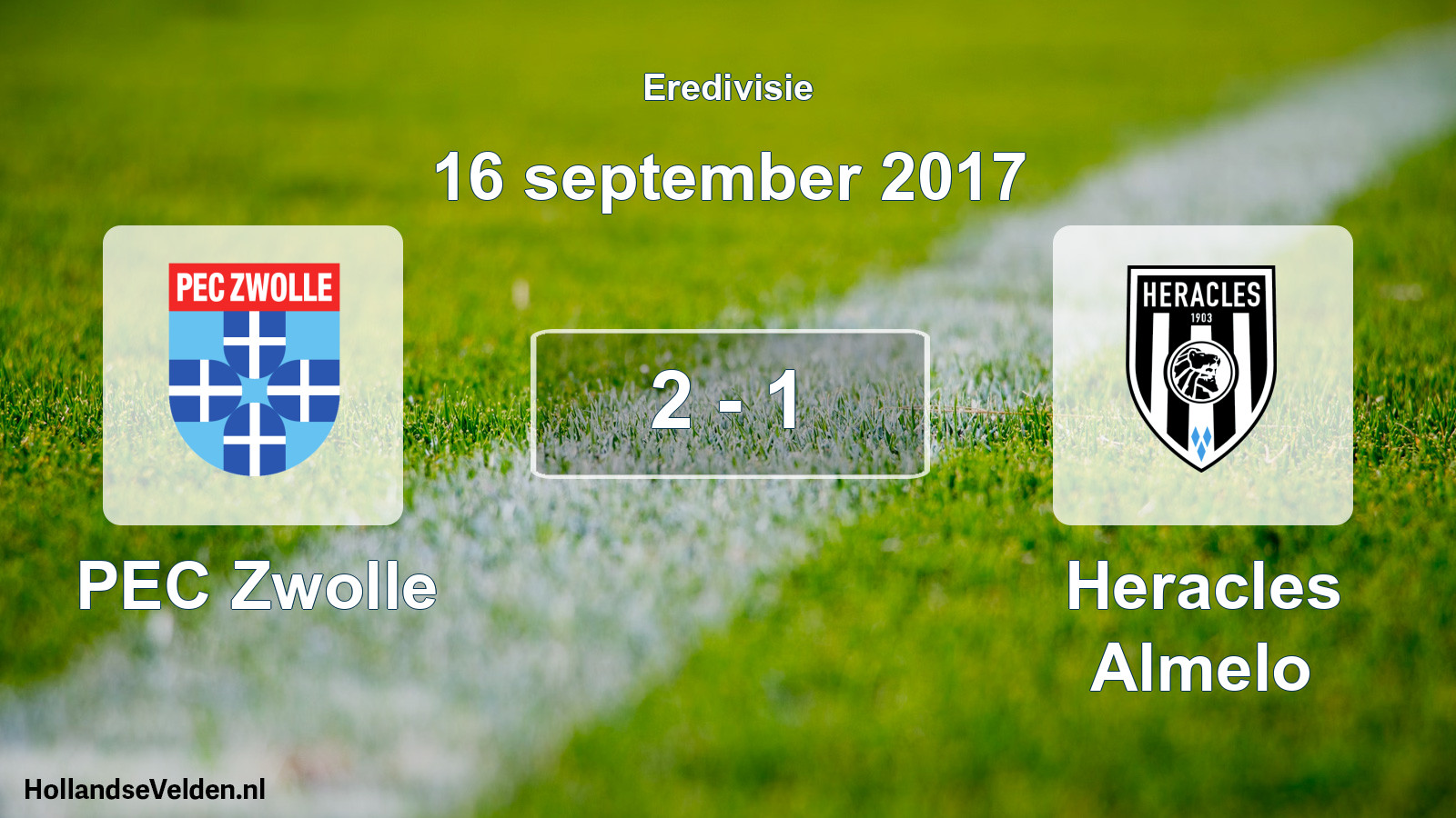 Gespeelde wedstrijd: PEC Zwolle - Heracles Almelo 2 - 1 (16 september 2017)