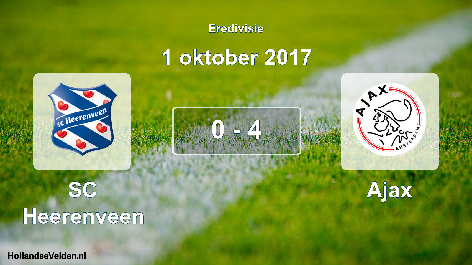 Gespeelde wedstrijd: SC Heerenveen - Ajax 0 - 4 (1 oktober 2017)