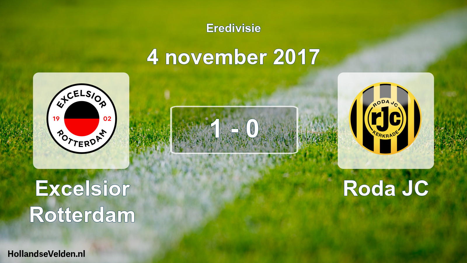Gespeelde wedstrijd: Excelsior Rotterdam - Roda JC 1 - 0 (4 november 2017)