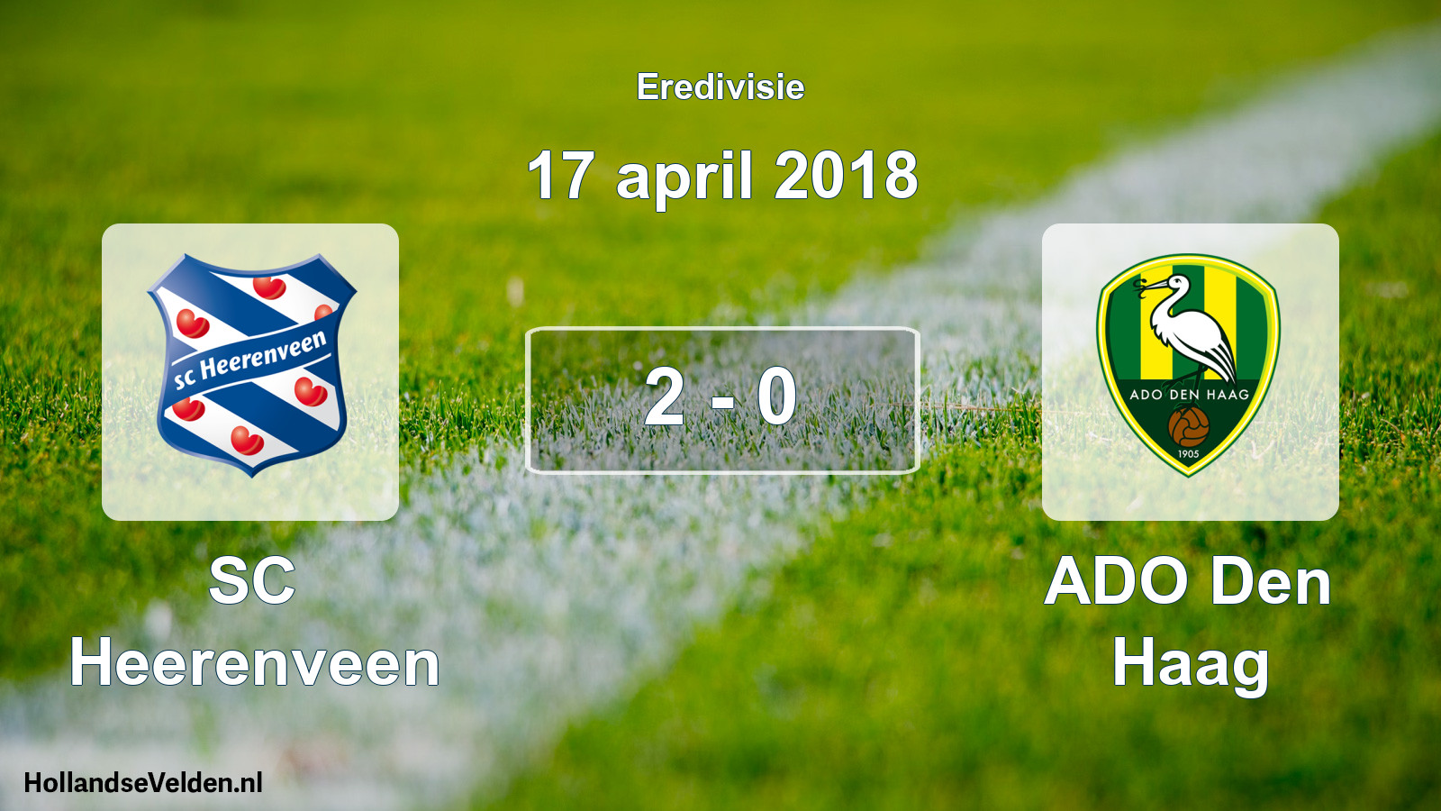 Gespeelde wedstrijd: SC Heerenveen - ADO Den Haag 2 - 0 (17 april 2018)