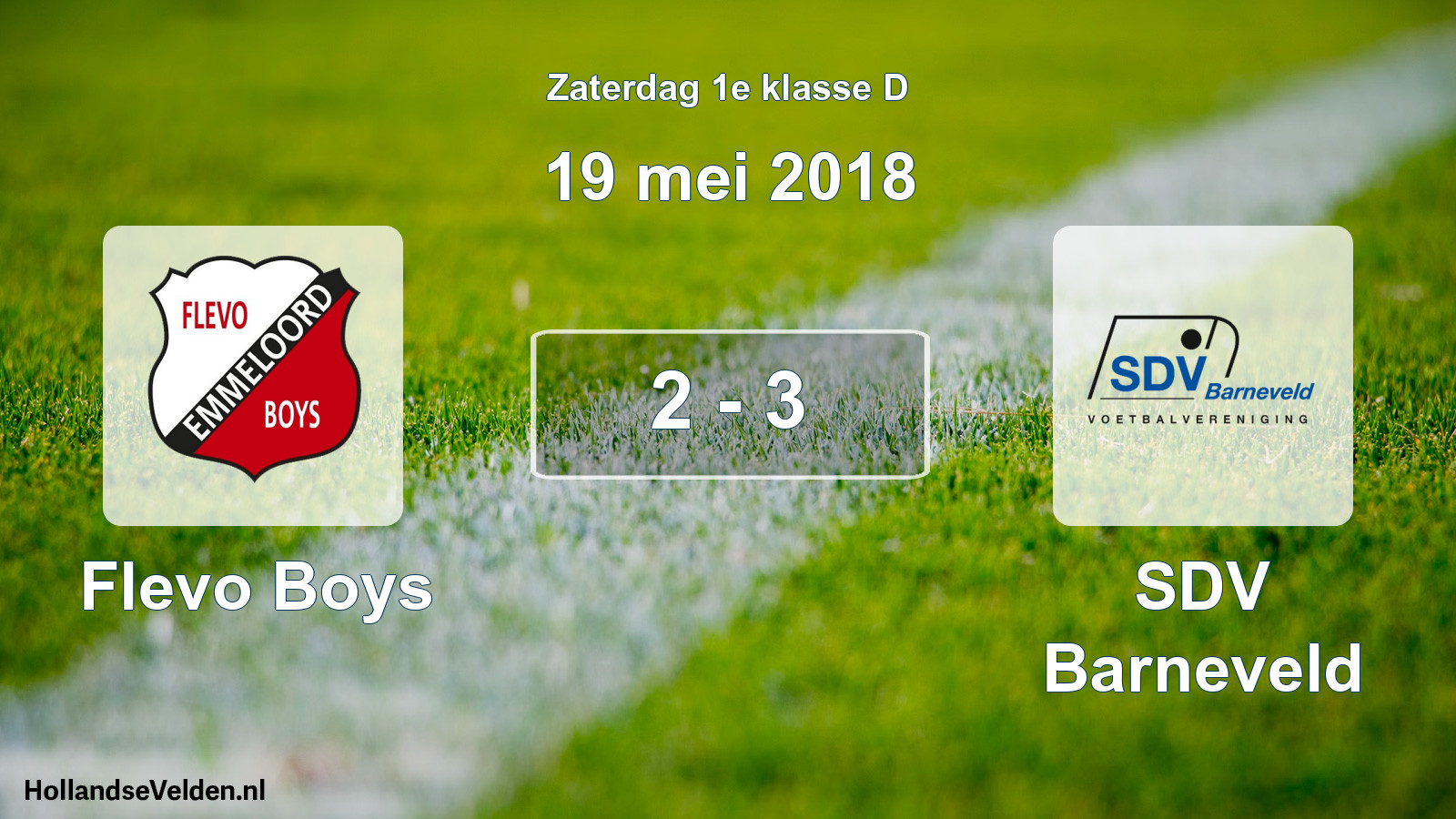 Gespeelde wedstrijd: Flevo Boys - SDV Barneveld 2 - 3 (19 mei 2018)