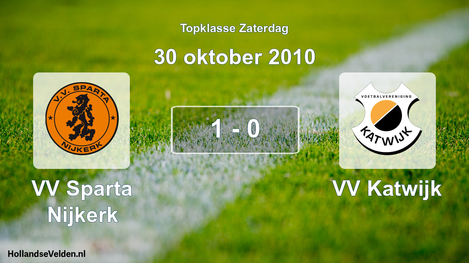 Gespeelde wedstrijd: VV Sparta Nijkerk - VV Katwijk 1 - 0 (30 oktober 2010)