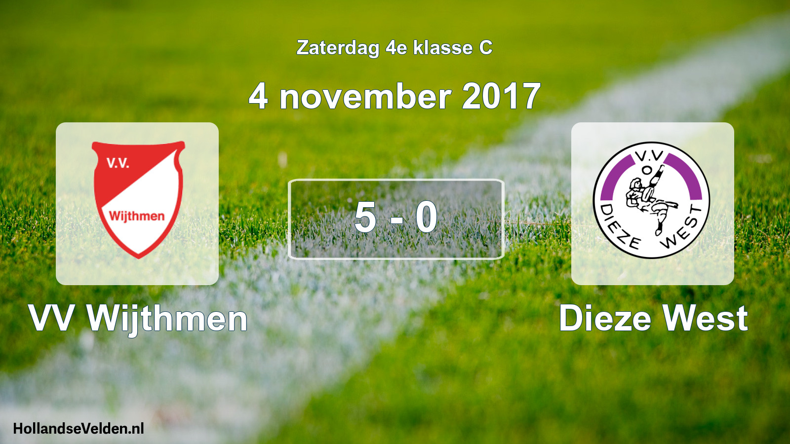 Gespeelde wedstrijd: VV Wijthmen - Dieze West 5 - 0 (4 november 2017)