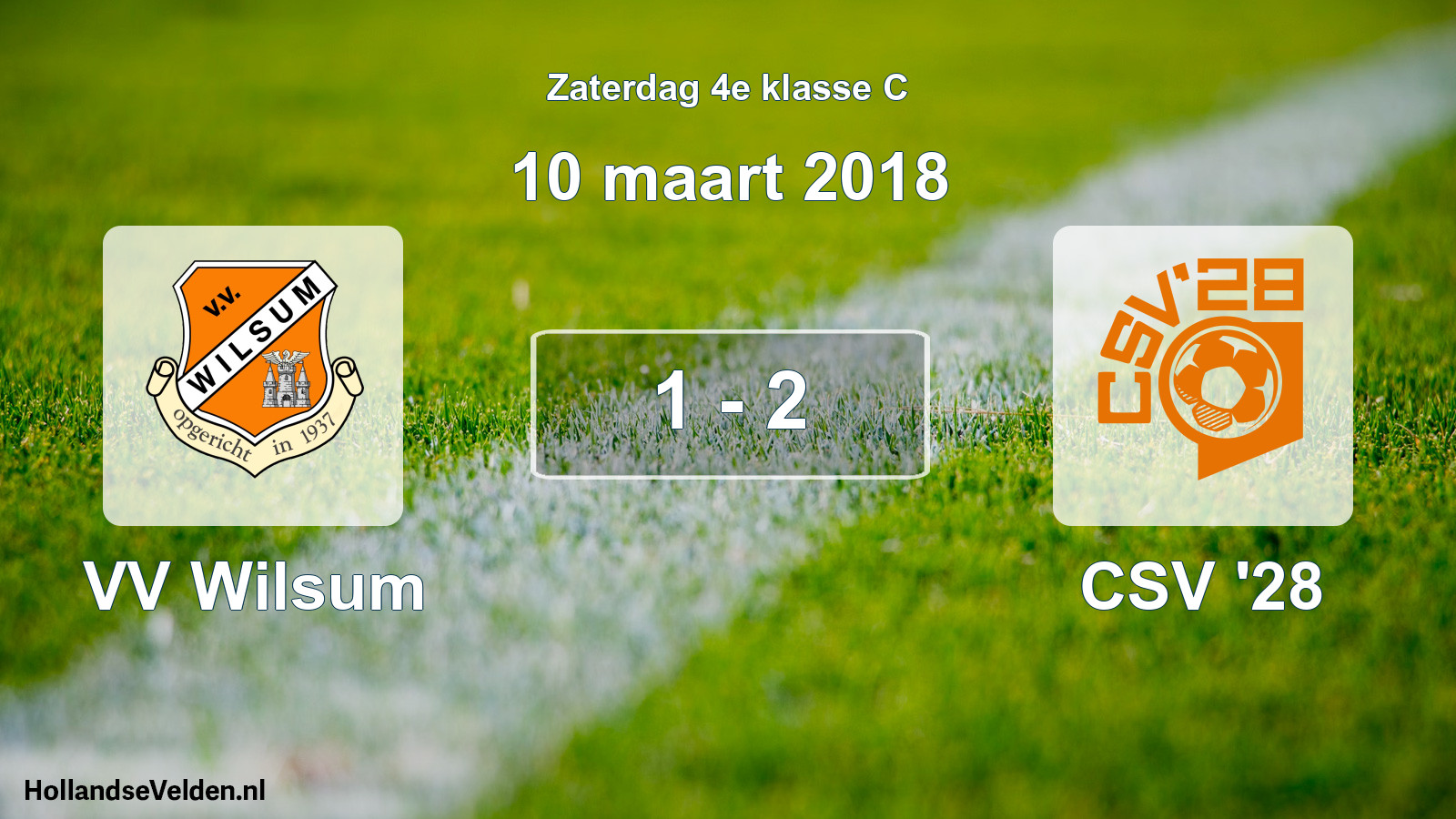 Gespeelde wedstrijd: VV Wilsum - CSV '28 1 - 2 (10 maart 2018)