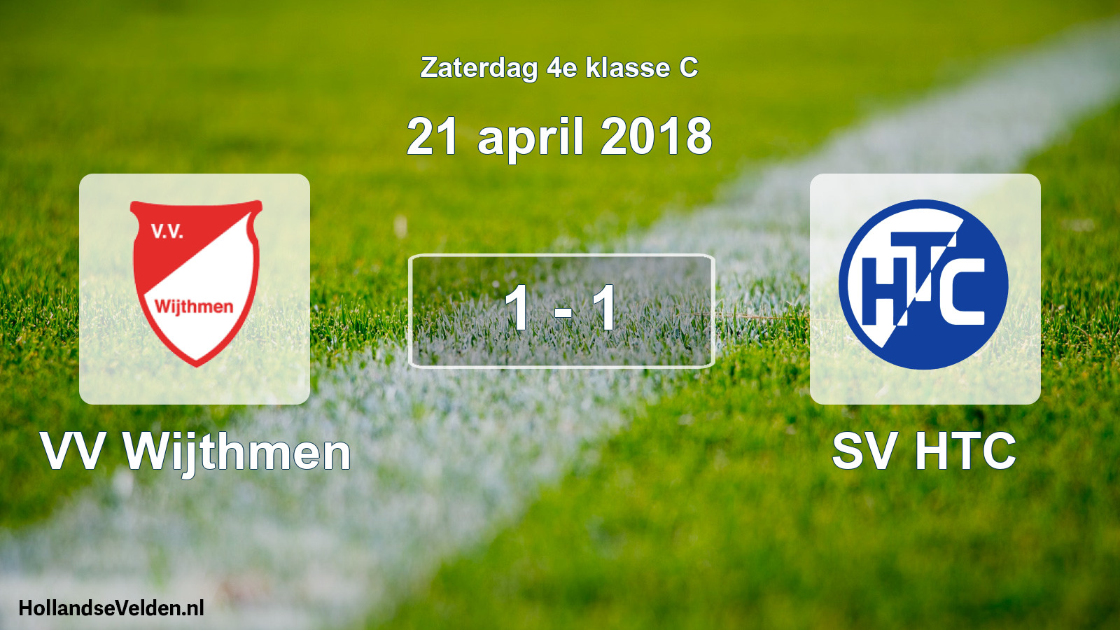 Gespeelde wedstrijd: VV Wijthmen - SV HTC 1 - 1 (21 april 2018)
