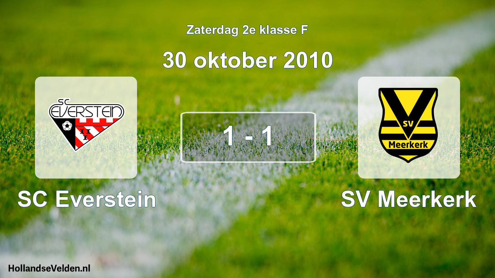 Gespeelde wedstrijd: SC Everstein - SV Meerkerk 1 - 1 (30 oktober 2010)