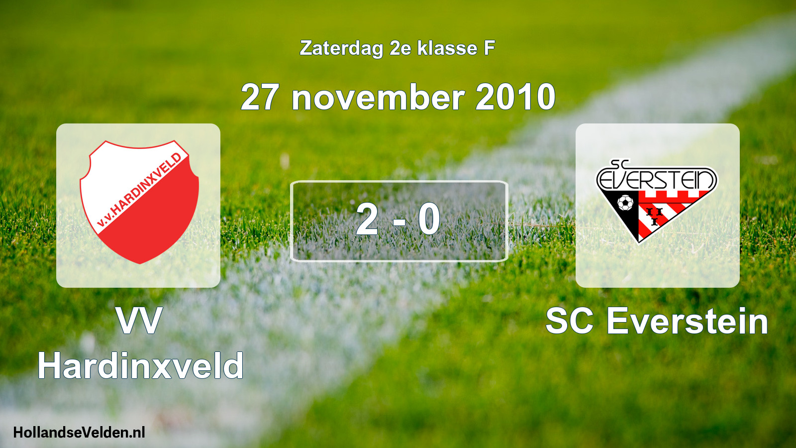 Gespeelde wedstrijd: VV Hardinxveld - SC Everstein 2 - 0 (27 november 2010)