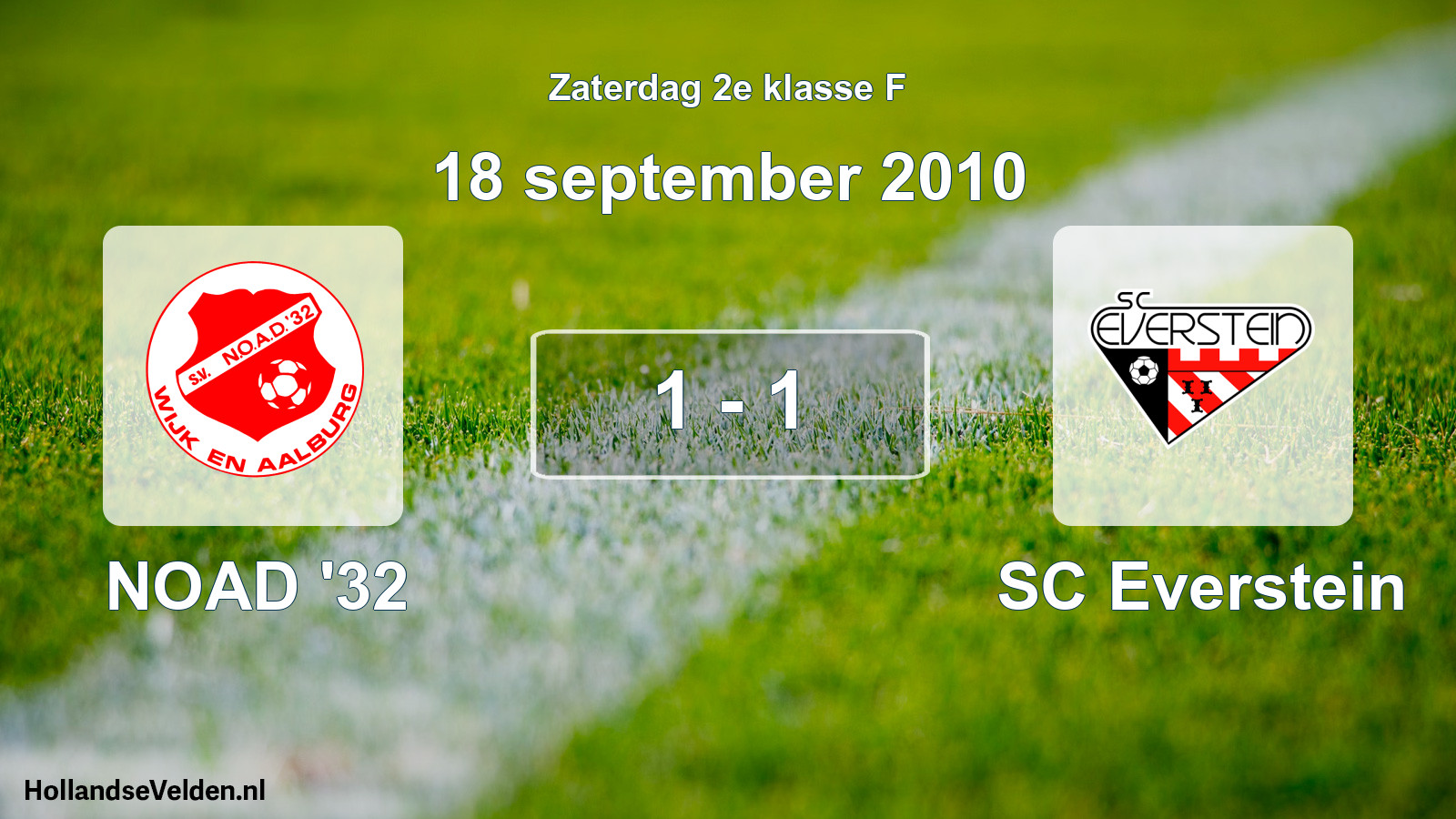 Gespeelde wedstrijd: NOAD '32 - SC Everstein 1 - 1 (18 september 2010)