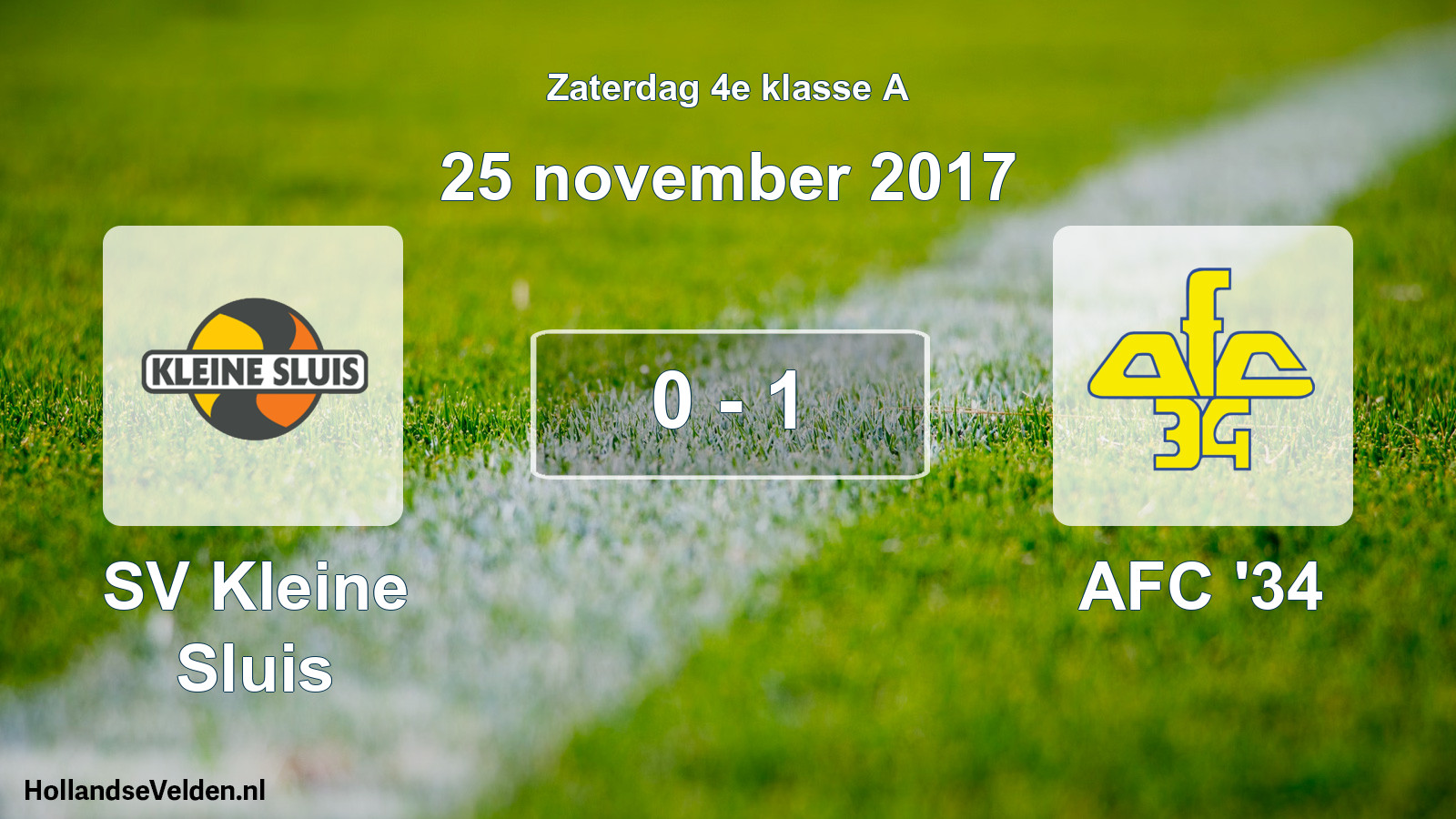 Gespeelde wedstrijd: SV Kleine Sluis - AFC '34 0 - 1 (25 november 2017)