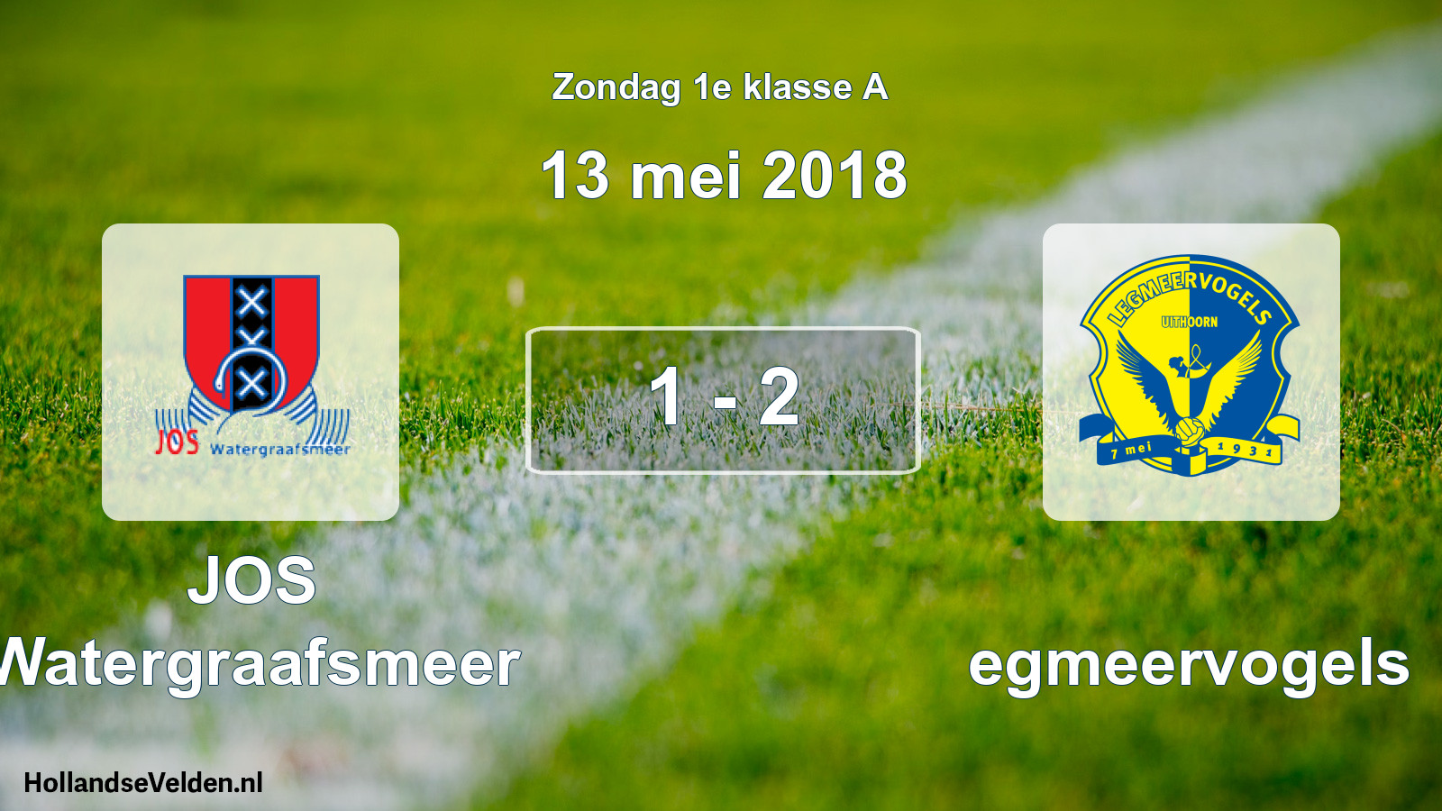Gespeelde wedstrijd: JOS Watergraafsmeer - Legmeervogels 1 - 2 (13 mei 2018)