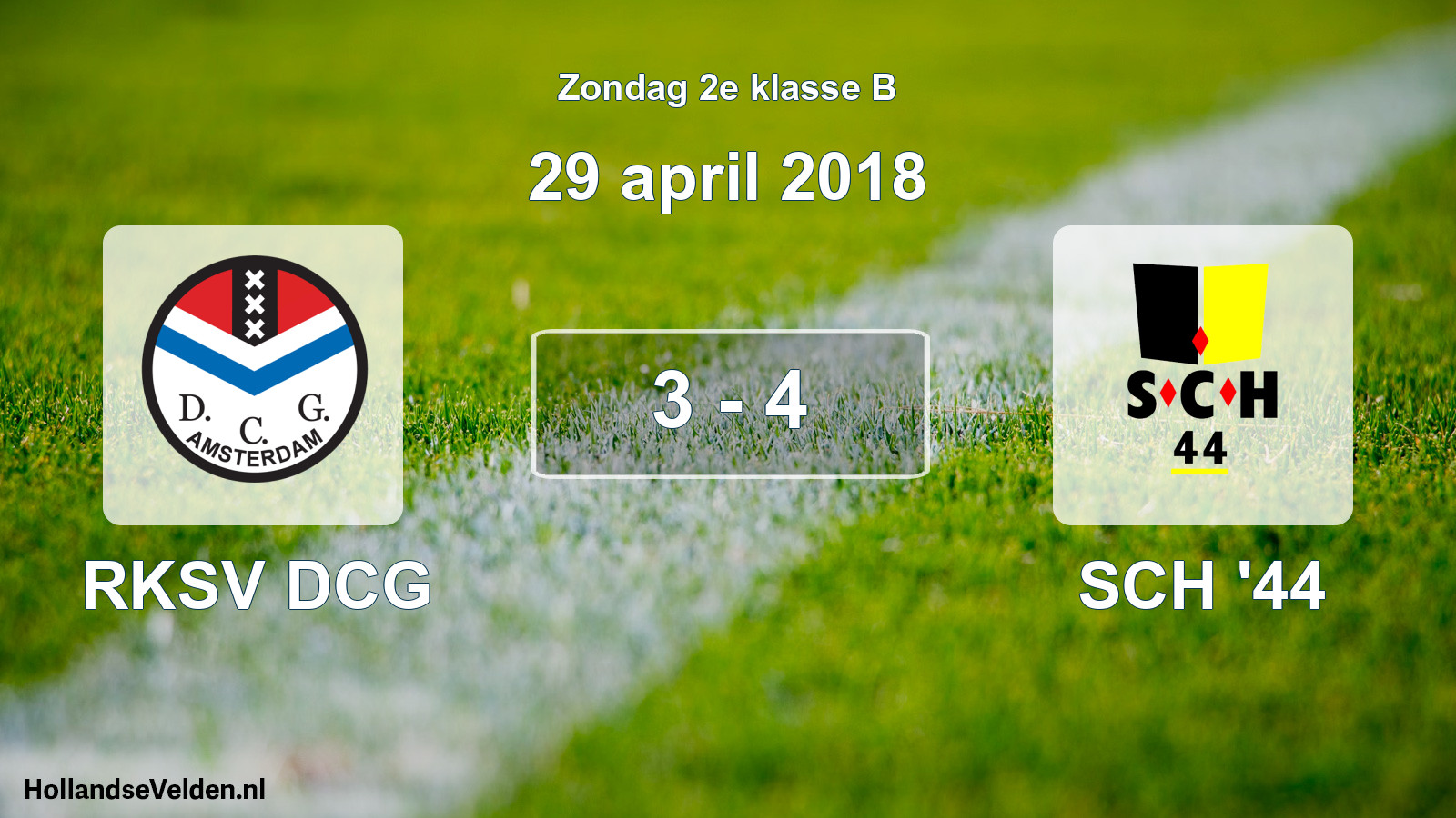 Gespeelde wedstrijd: RKSV DCG - SCH '44 3 - 4 (29 april 2018)