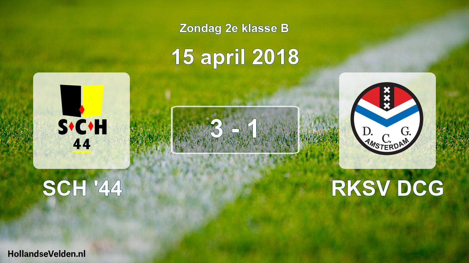 Gespeelde wedstrijd: SCH '44 - RKSV DCG 3 - 1 (15 april 2018)
