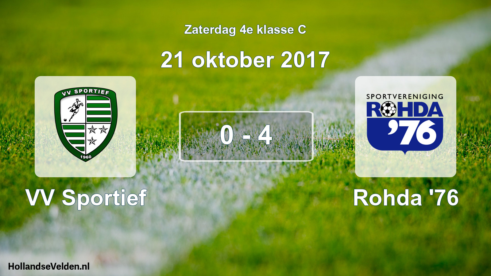 Gespeelde wedstrijd: VV Sportief - Rohda '76 0 - 4 (21 oktober 2017)
