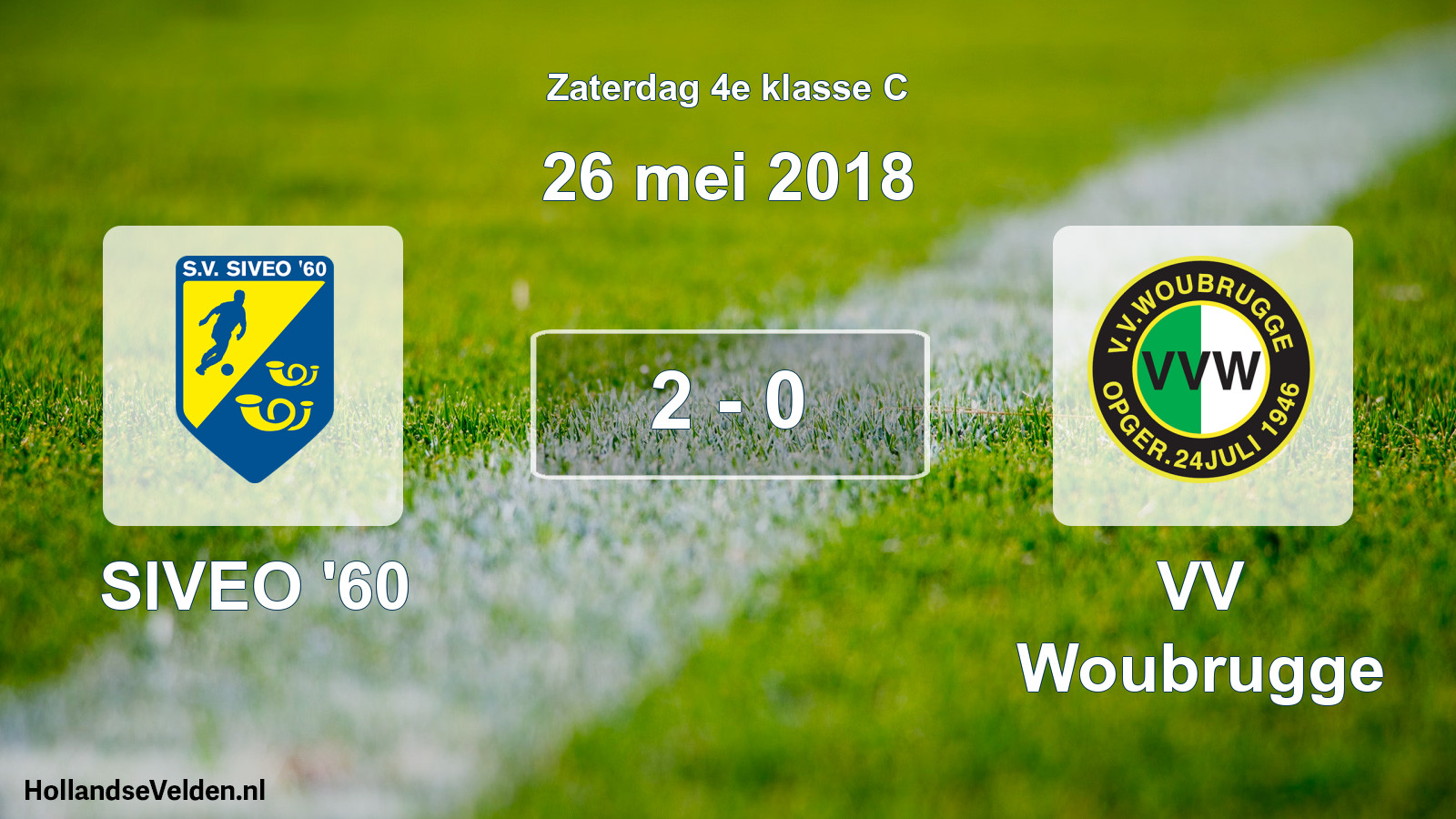 Gespeelde wedstrijd: SIVEO '60 - VV Woubrugge 2 - 0 (26 mei 2018)