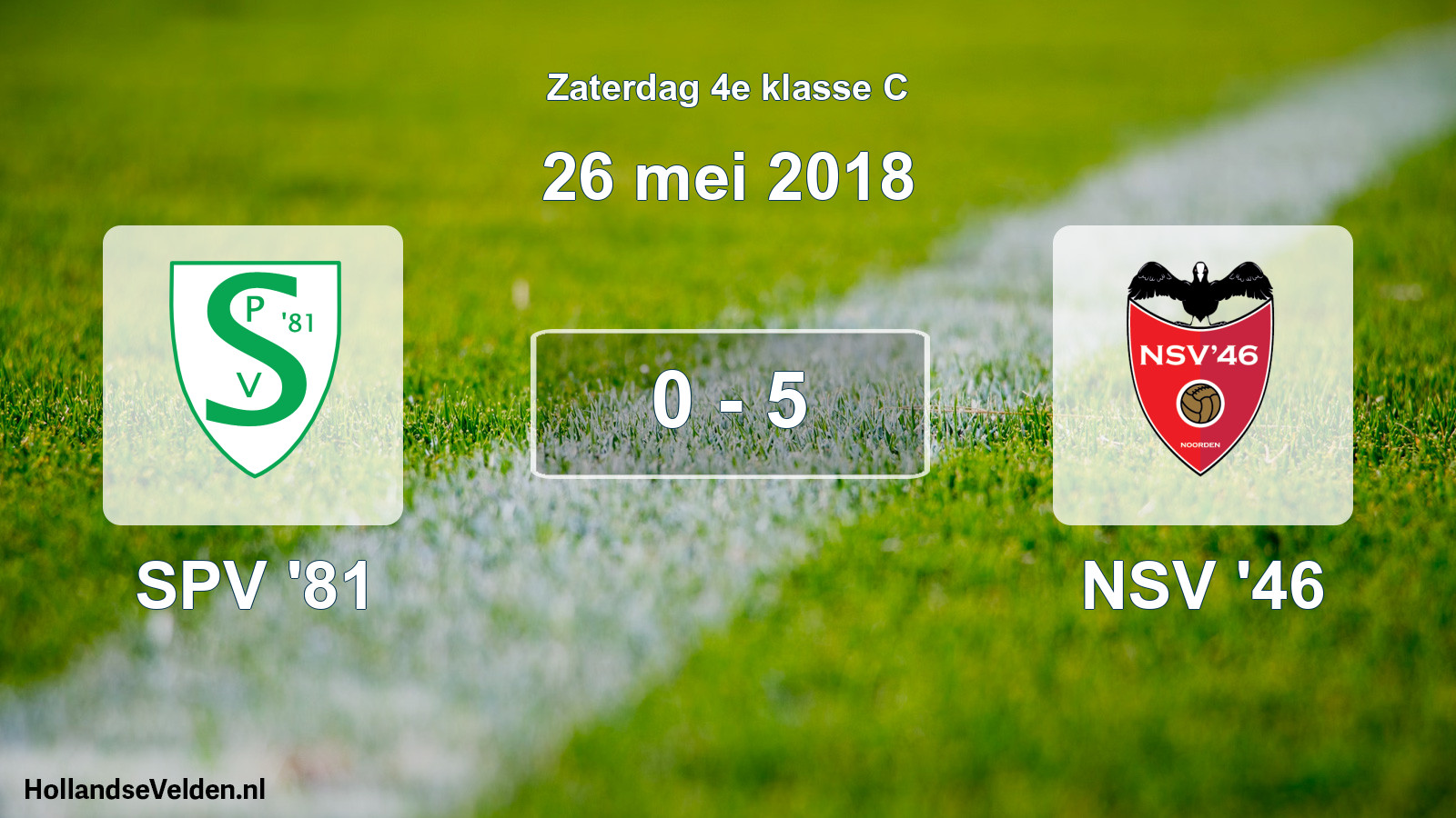 Gespeelde wedstrijd: SPV '81 - NSV '46 0 - 5 (26 mei 2018)