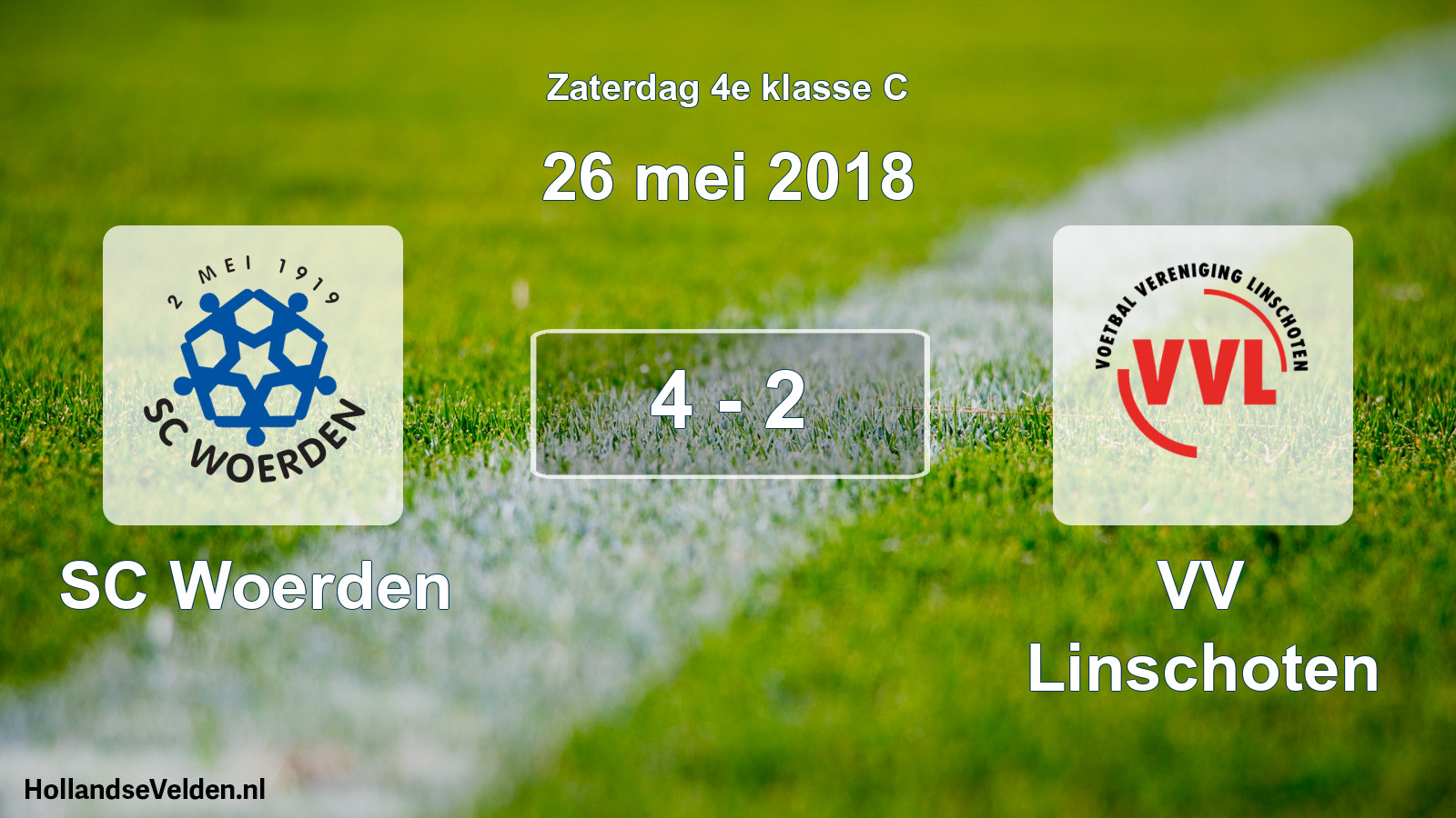 Gespeelde wedstrijd: SC Woerden - VV Linschoten 4 - 2 (26 mei 2018)