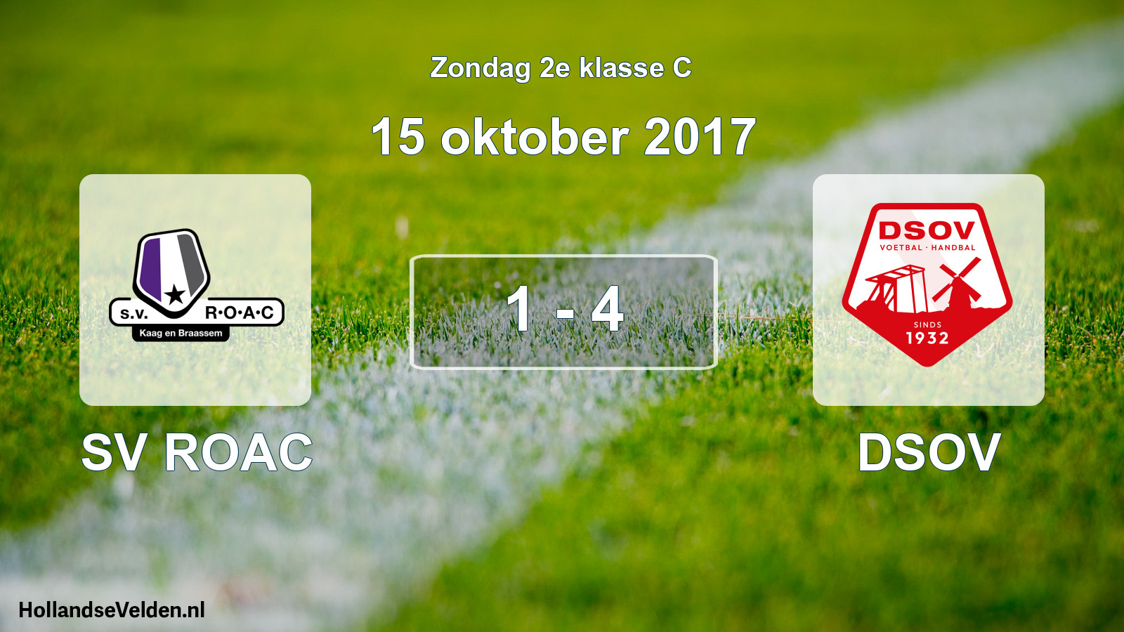 Gespeelde wedstrijd: SV ROAC - DSOV 1 - 4 (15 oktober 2017)