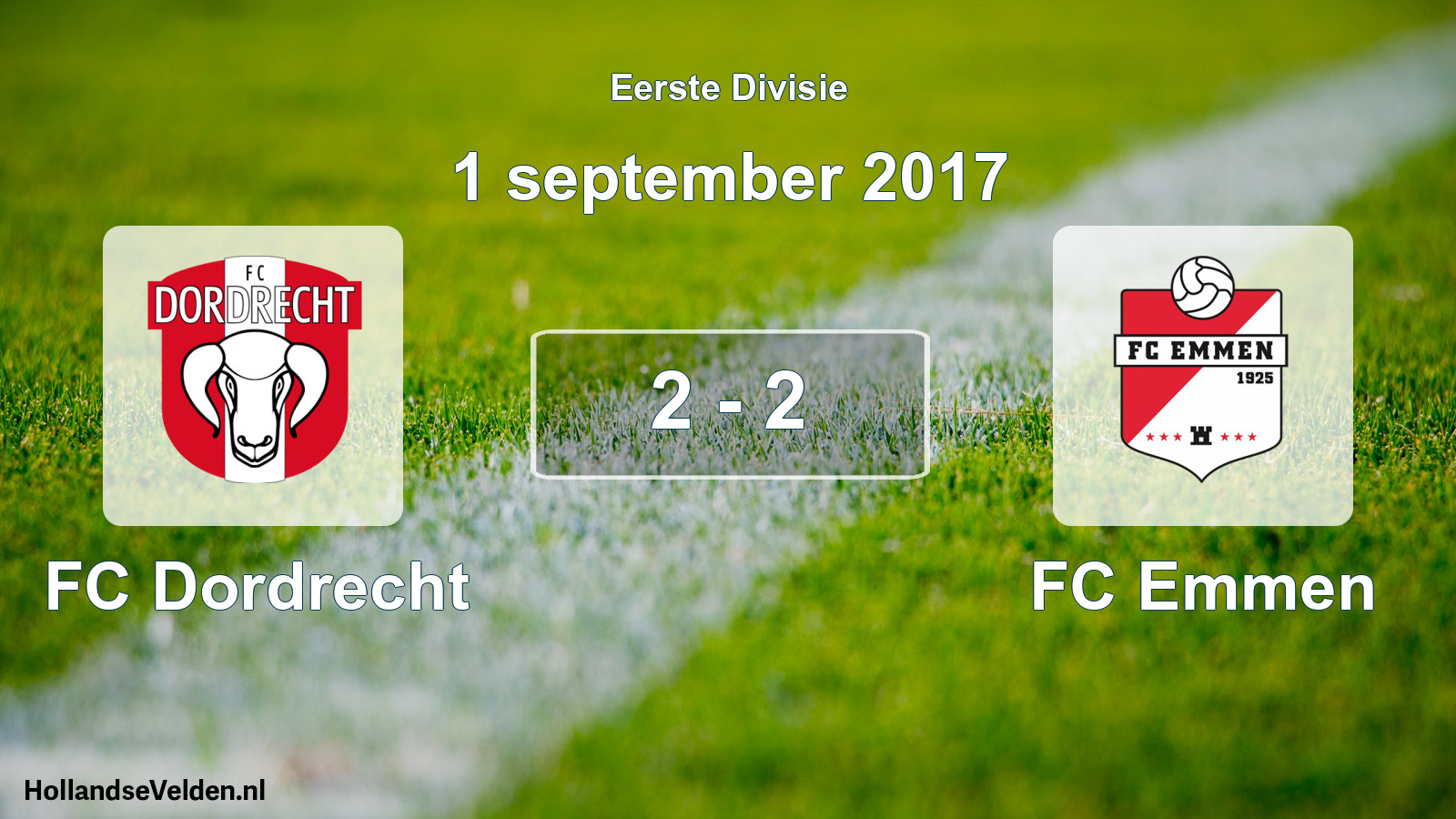 Gespeelde wedstrijd: FC Dordrecht - FC Emmen 2 - 2 (1 september 2017)