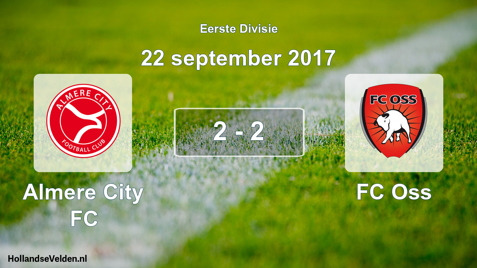 Gespeelde wedstrijd: Almere City FC - FC Oss 2 - 2 (22 september 2017)