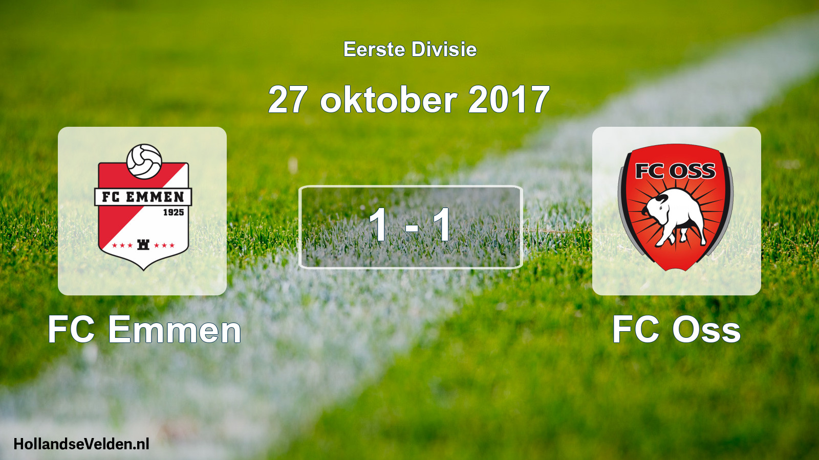Gespeelde wedstrijd: FC Emmen - FC Oss 1 - 1 (27 oktober 2017)