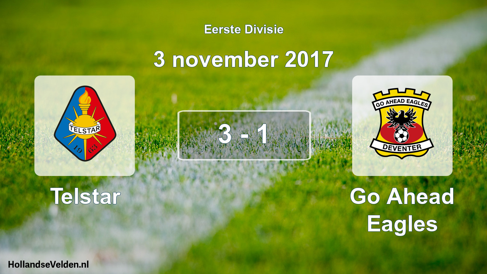 Gespeelde wedstrijd: Telstar - Go Ahead Eagles 3 - 1 (3 november 2017)