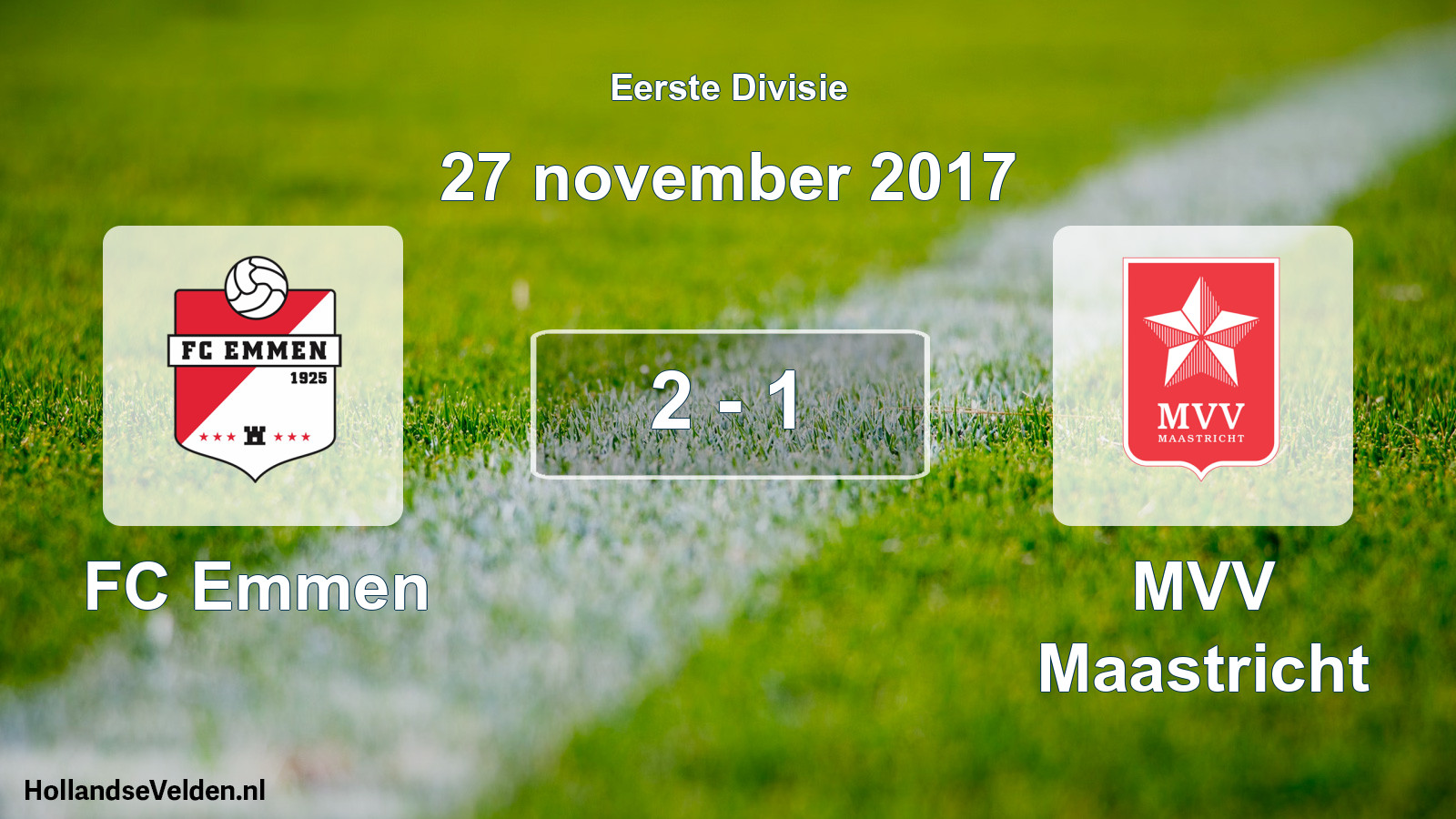 Gespeelde wedstrijd: FC Emmen - MVV Maastricht 2 - 1 (27 november 2017)