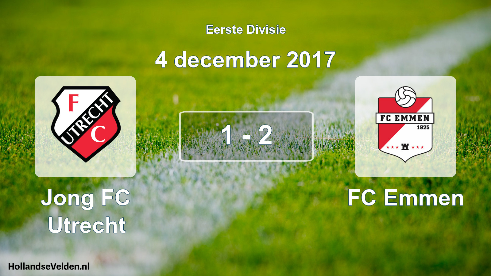 Gespeelde wedstrijd: Jong FC Utrecht - FC Emmen 1 - 2 (4 december 2017)