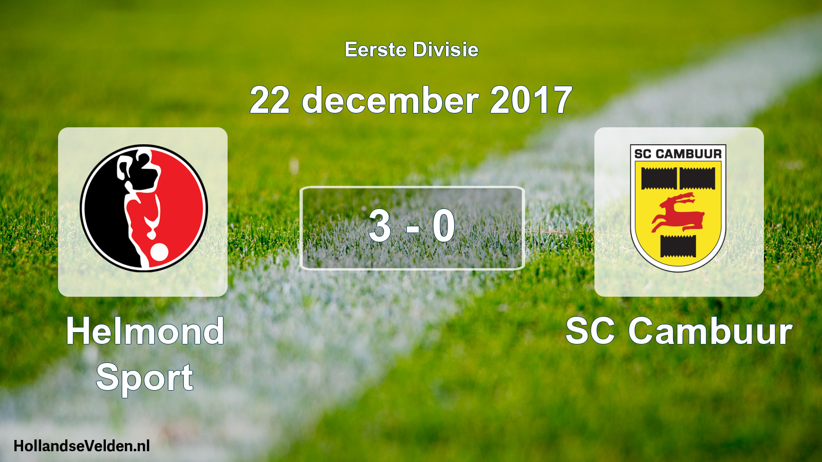 Gespeelde wedstrijd: Helmond Sport - Cambuur Leeuwarden 3 - 0 (22 december 2017)