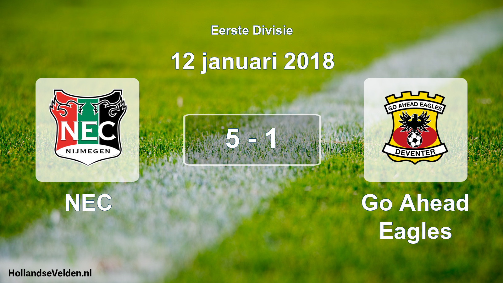 Gespeelde wedstrijd: NEC - Go Ahead Eagles 5 - 1 (12 januari 2018)