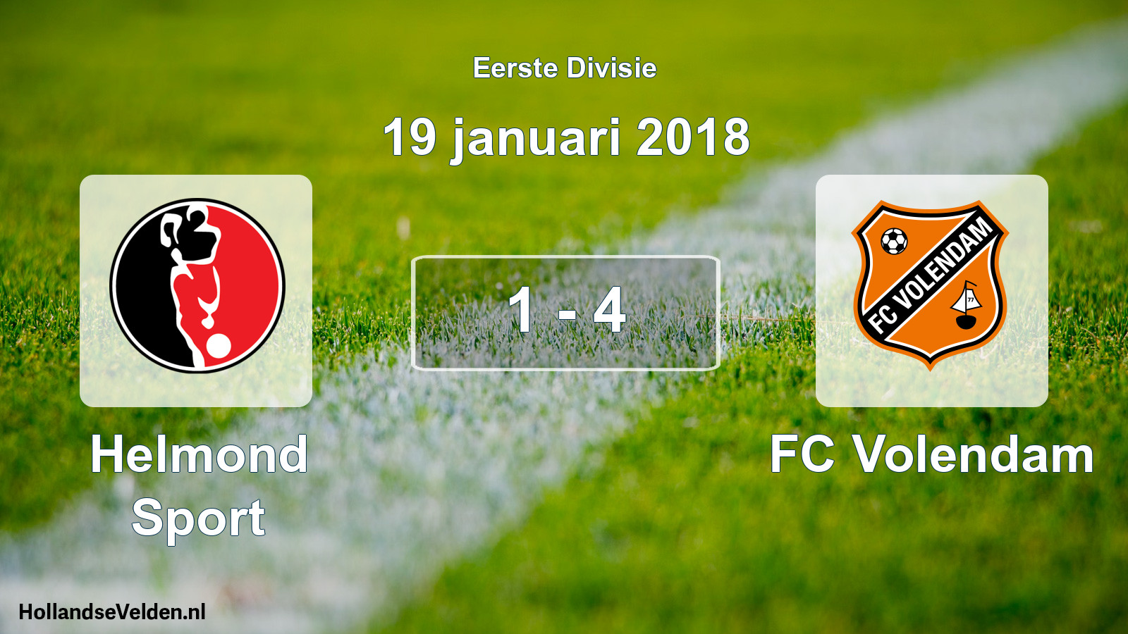 Gespeelde wedstrijd: Helmond Sport - FC Volendam 1 - 4 (19 januari 2018)