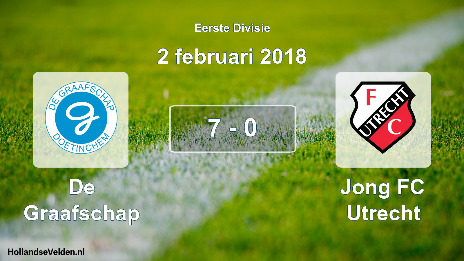 Gespeelde wedstrijd: De Graafschap - Jong FC Utrecht 7 - 0 (2 februari 2018)