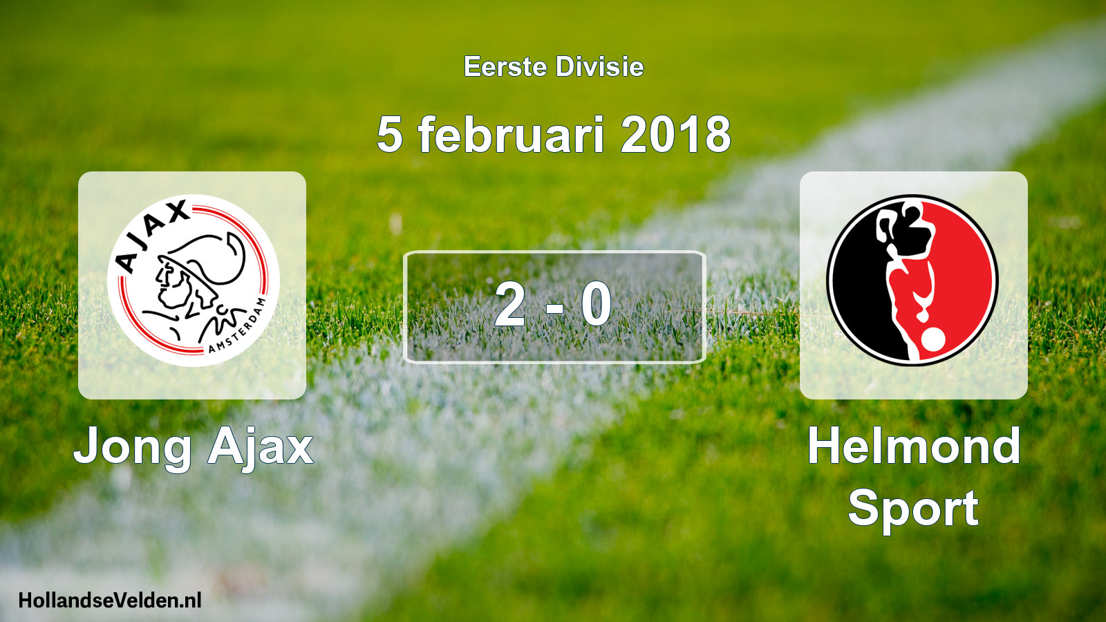 Gespeelde wedstrijd: Jong Ajax - Helmond Sport 2 - 0 (5 februari 2018)