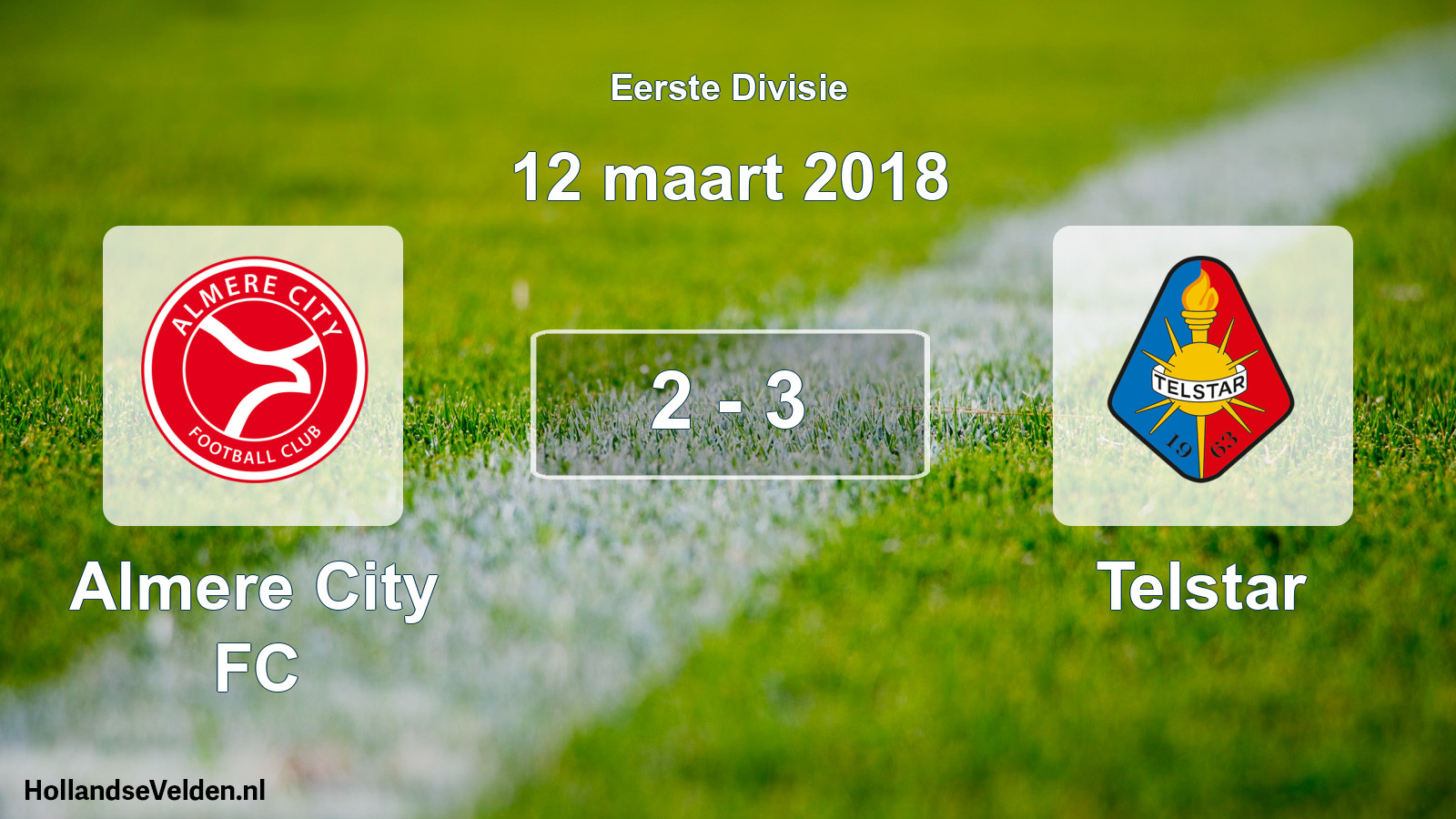 Gespeelde wedstrijd: Almere City FC - Telstar 2 - 3 (12 maart 2018)