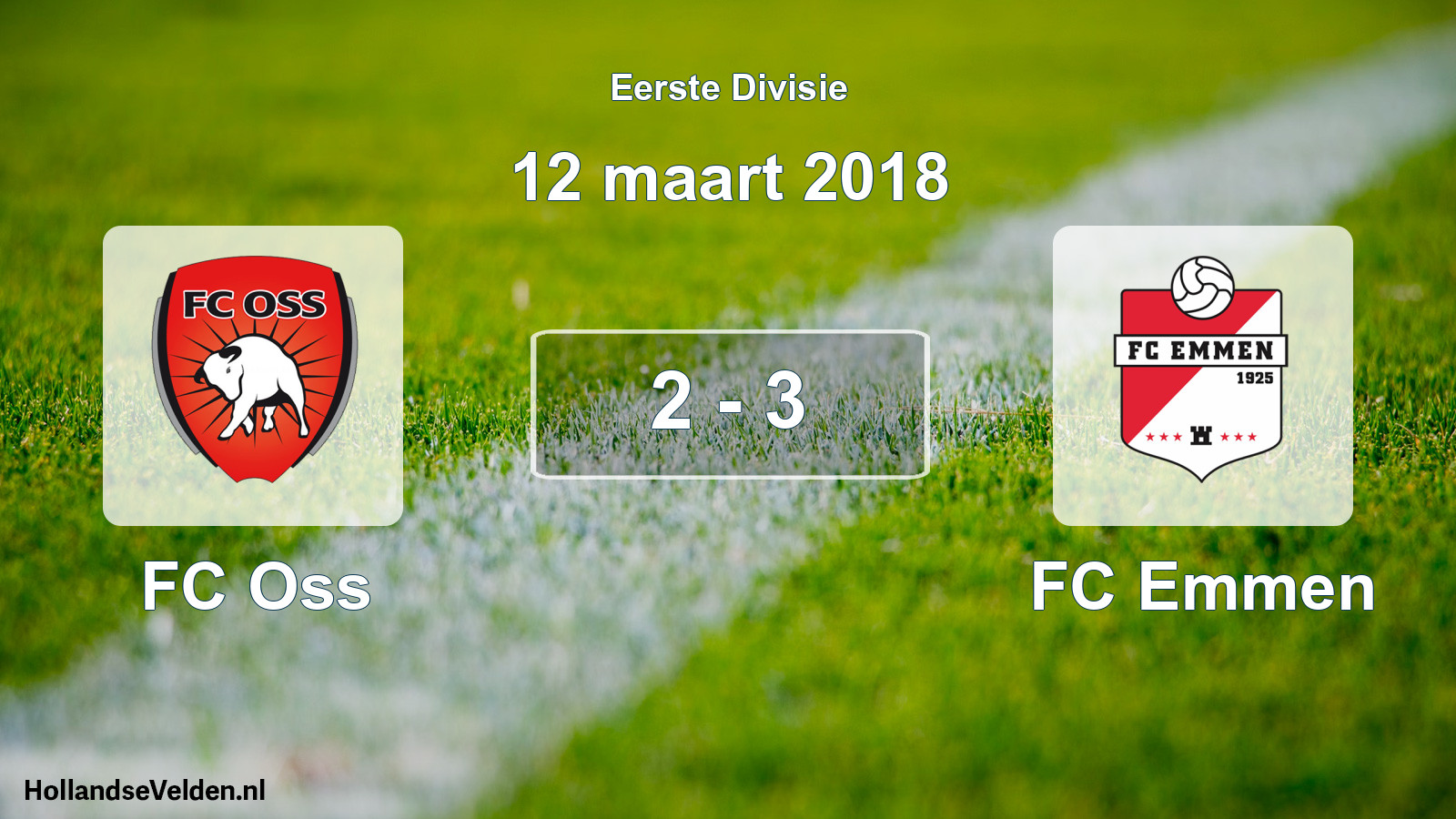 Gespeelde wedstrijd: FC Oss - FC Emmen 2 - 3 (12 maart 2018)