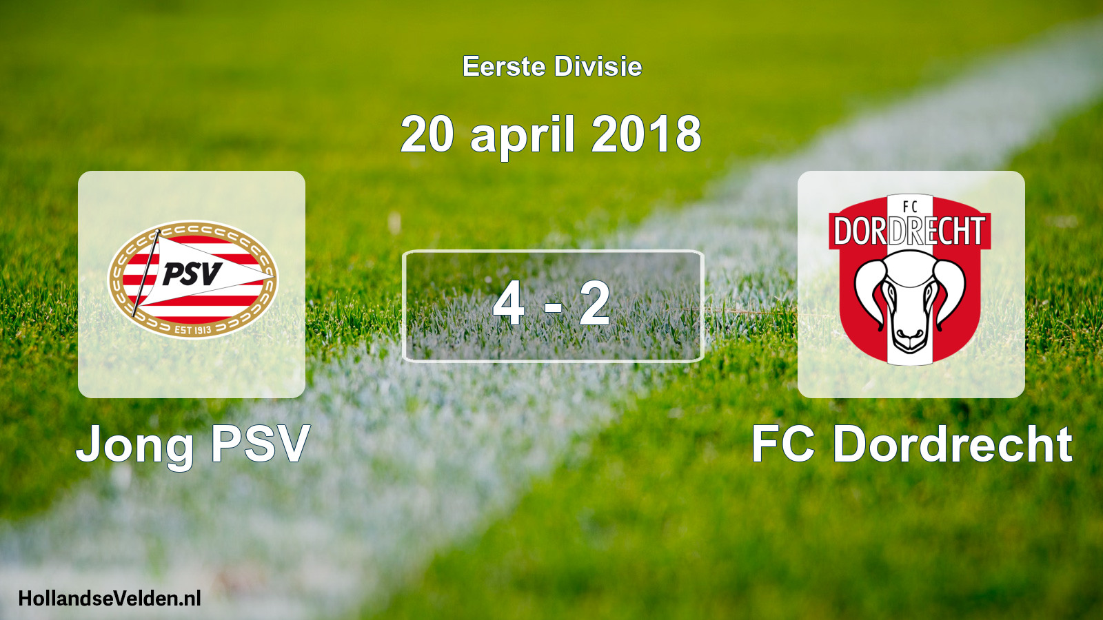 Gespeelde wedstrijd: Jong PSV - FC Dordrecht 4 - 2 (20 april 2018)