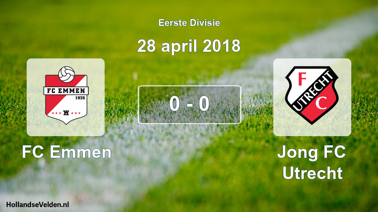 Gespeelde wedstrijd: FC Emmen - Jong FC Utrecht 0 - 0 (28 april 2018)