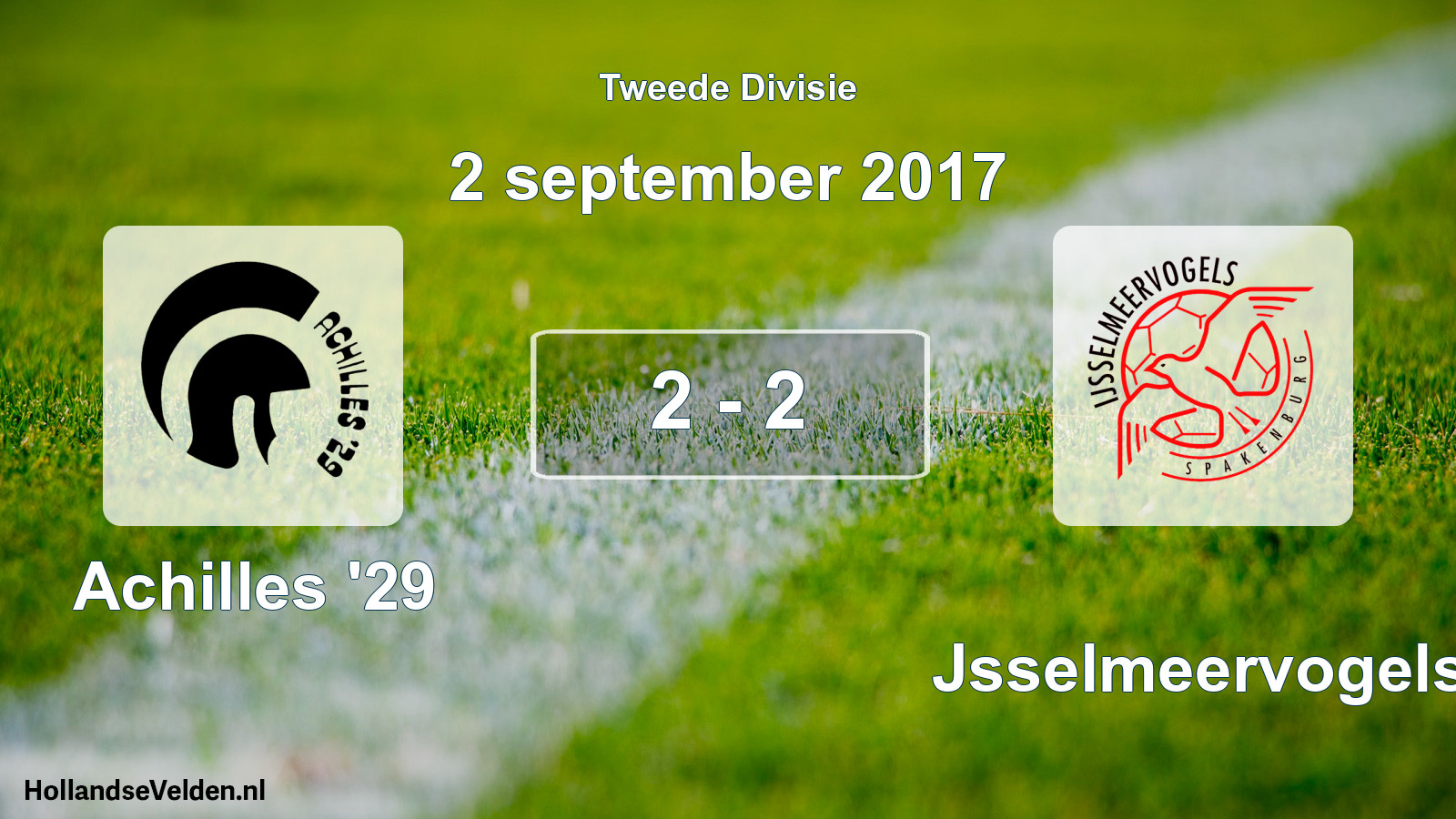Gespeelde wedstrijd: Achilles '29 - IJsselmeervogels 2 - 2 (2 september 2017)