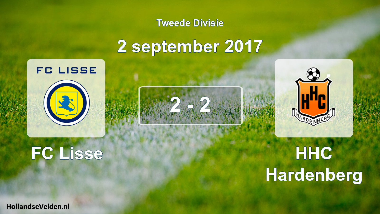 Gespeelde wedstrijd: FC Lisse - HHC Hardenberg 2 - 2 (2 september 2017)