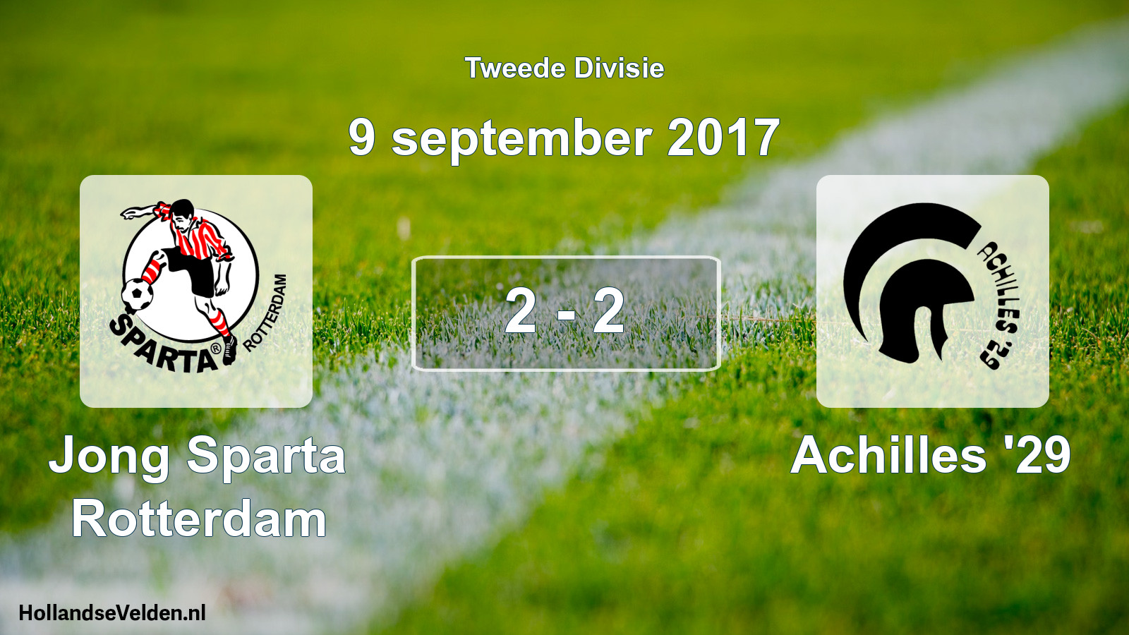 Gespeelde wedstrijd: Jong Sparta Rotterdam - Achilles '29 2 - 2 (9 september 2017)
