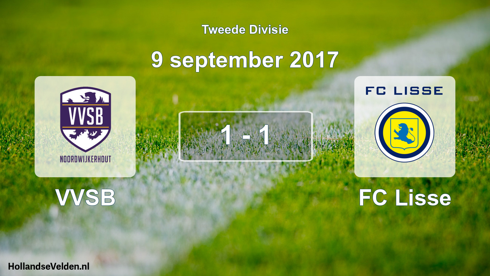 Gespeelde wedstrijd: VVSB - FC Lisse 1 - 1 (9 september 2017)