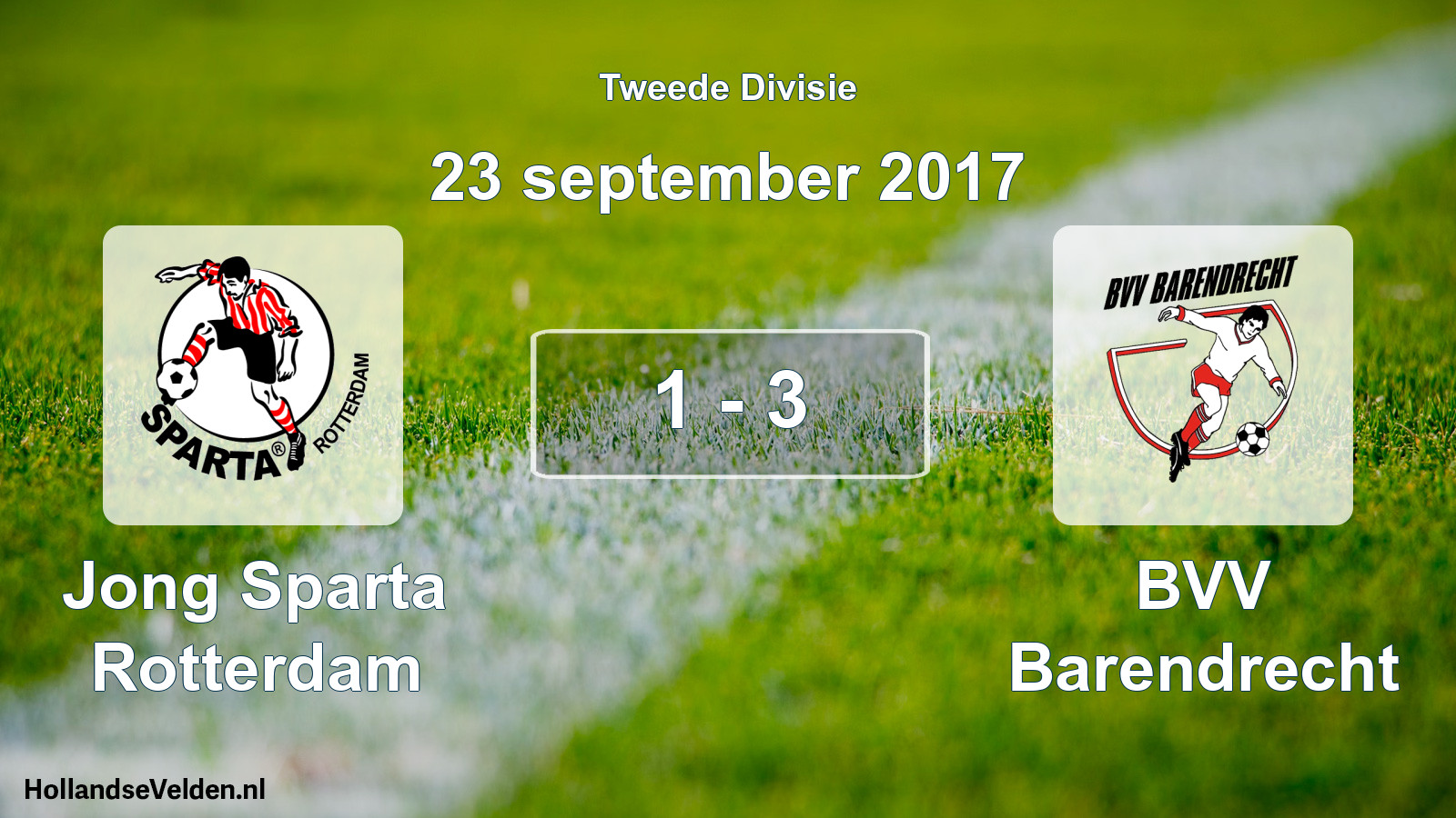 Gespeelde wedstrijd: Jong Sparta Rotterdam - BVV Barendrecht 1 - 3 (23 september 2017)