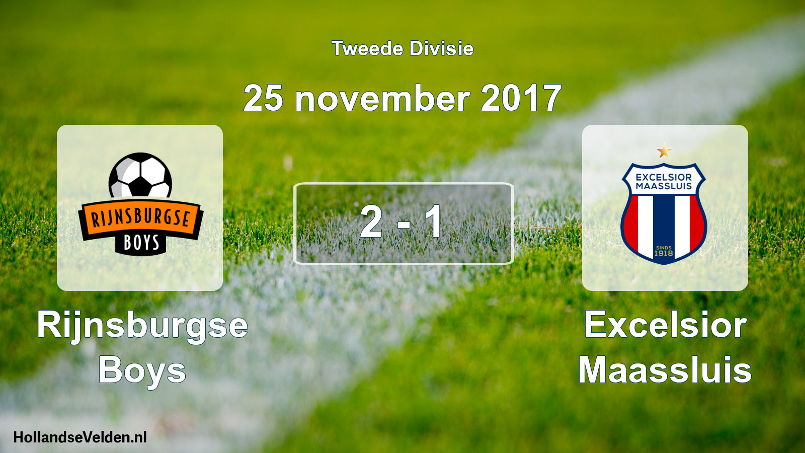 Gespeelde wedstrijd: Rijnsburgse Boys - Excelsior Maassluis 2 - 1 (25 november 2017)