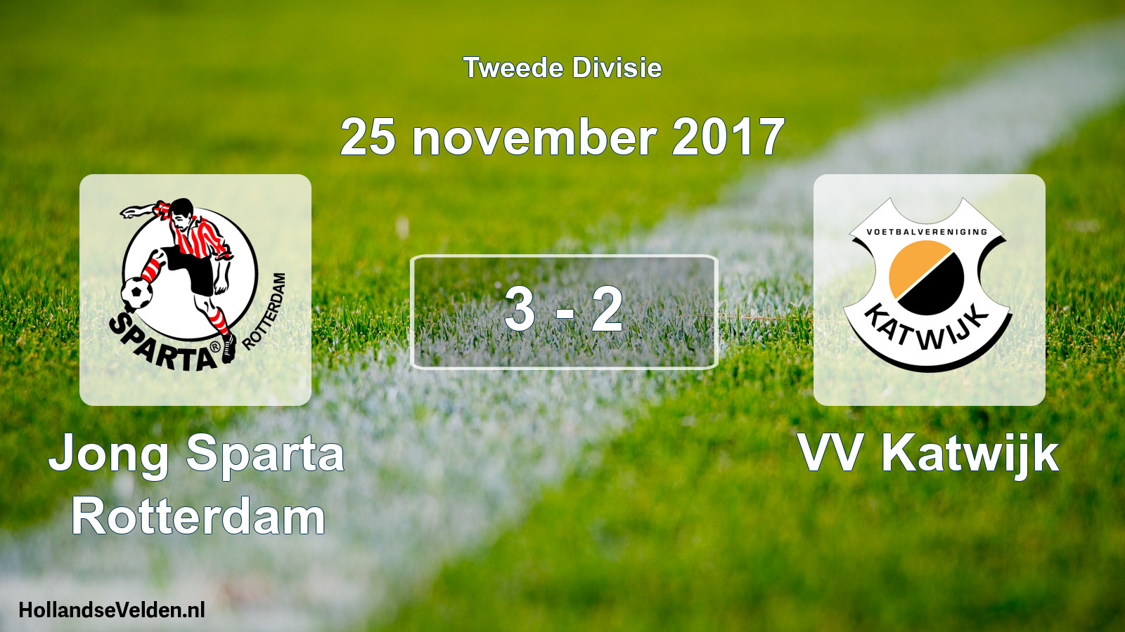 Gespeelde wedstrijd: Jong Sparta Rotterdam - VV Katwijk 3 - 2 (25 november 2017)