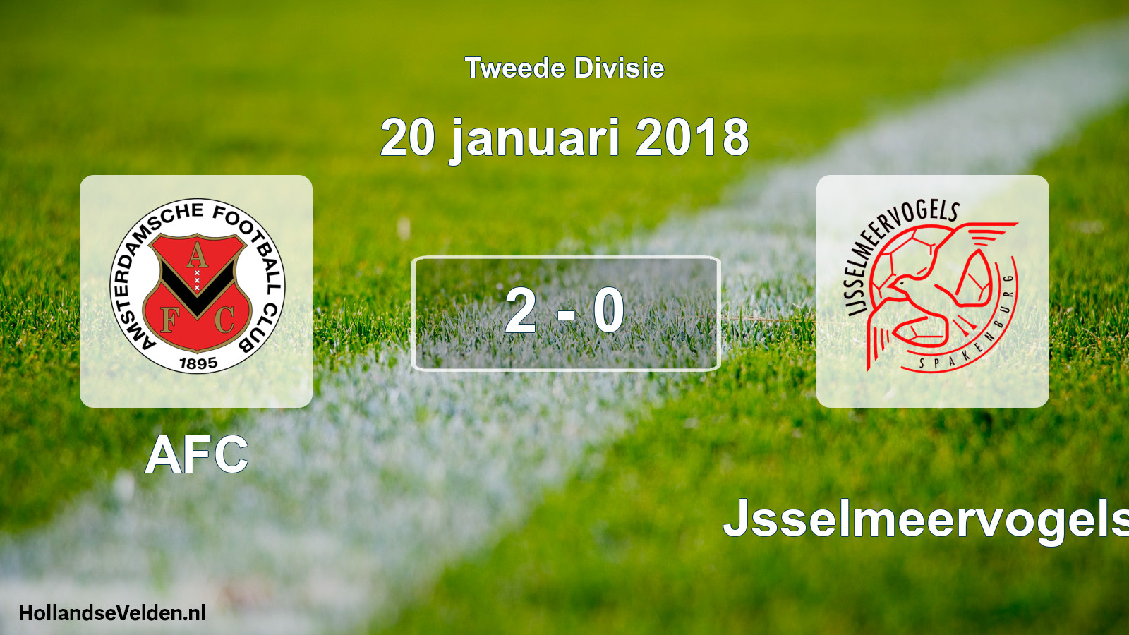 Gespeelde wedstrijd: AFC - IJsselmeervogels 2 - 0 (20 januari 2018)